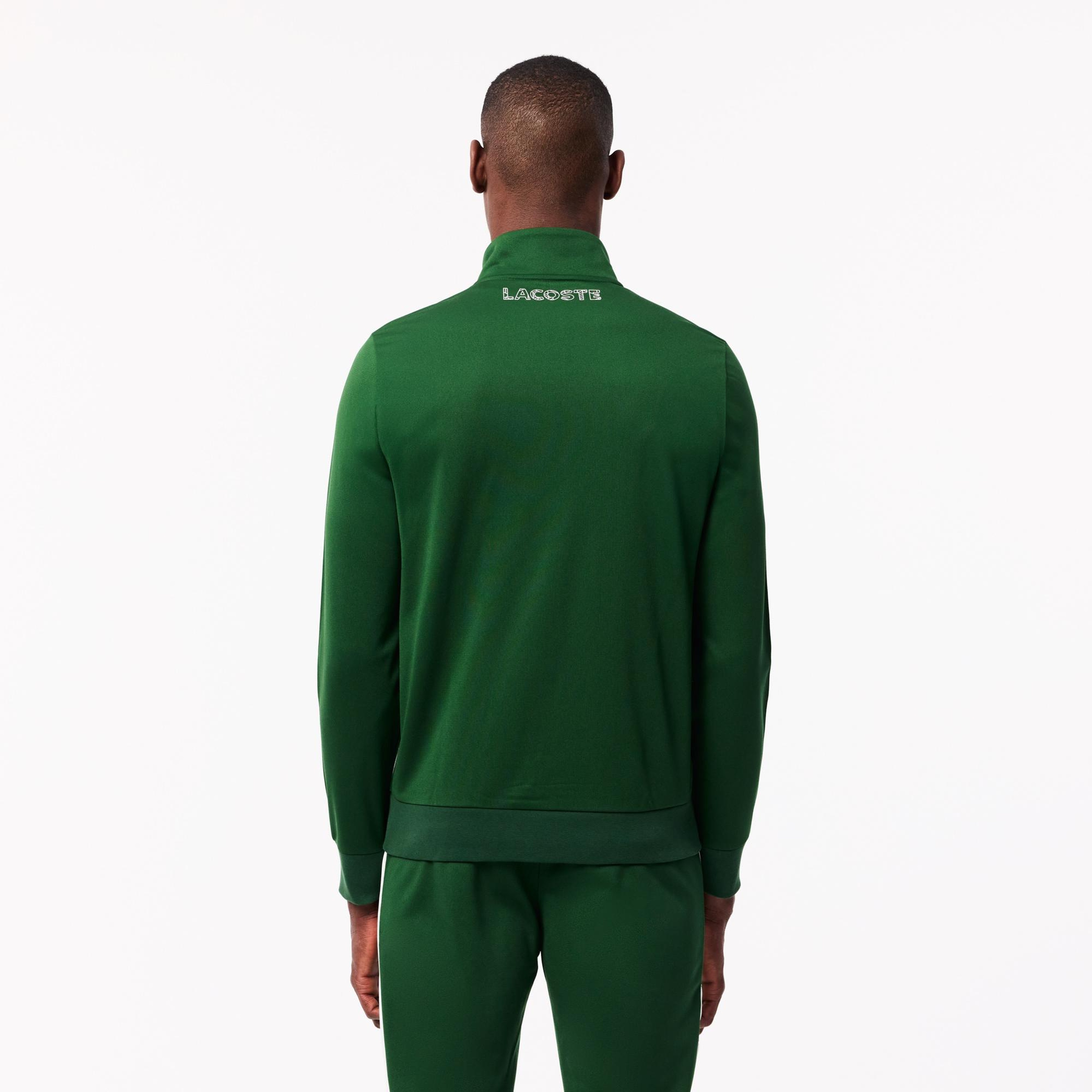 SPORT Erkek Classic Fit Fermuarlı Renk Bloklu Yeşil  Sweatshirt