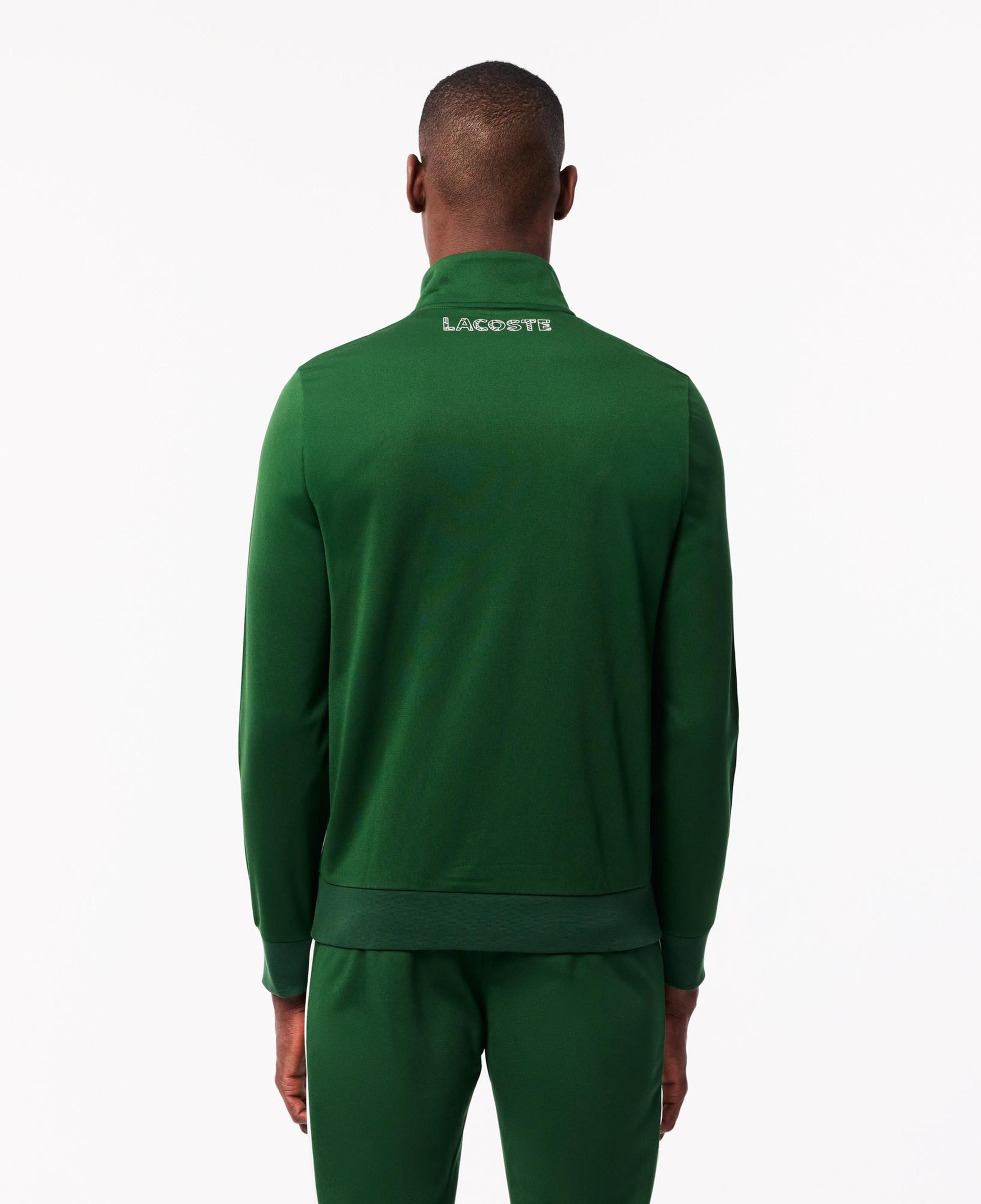 SPORT Erkek Classic Fit Fermuarlı Renk Bloklu Yeşil  Sweatshirt