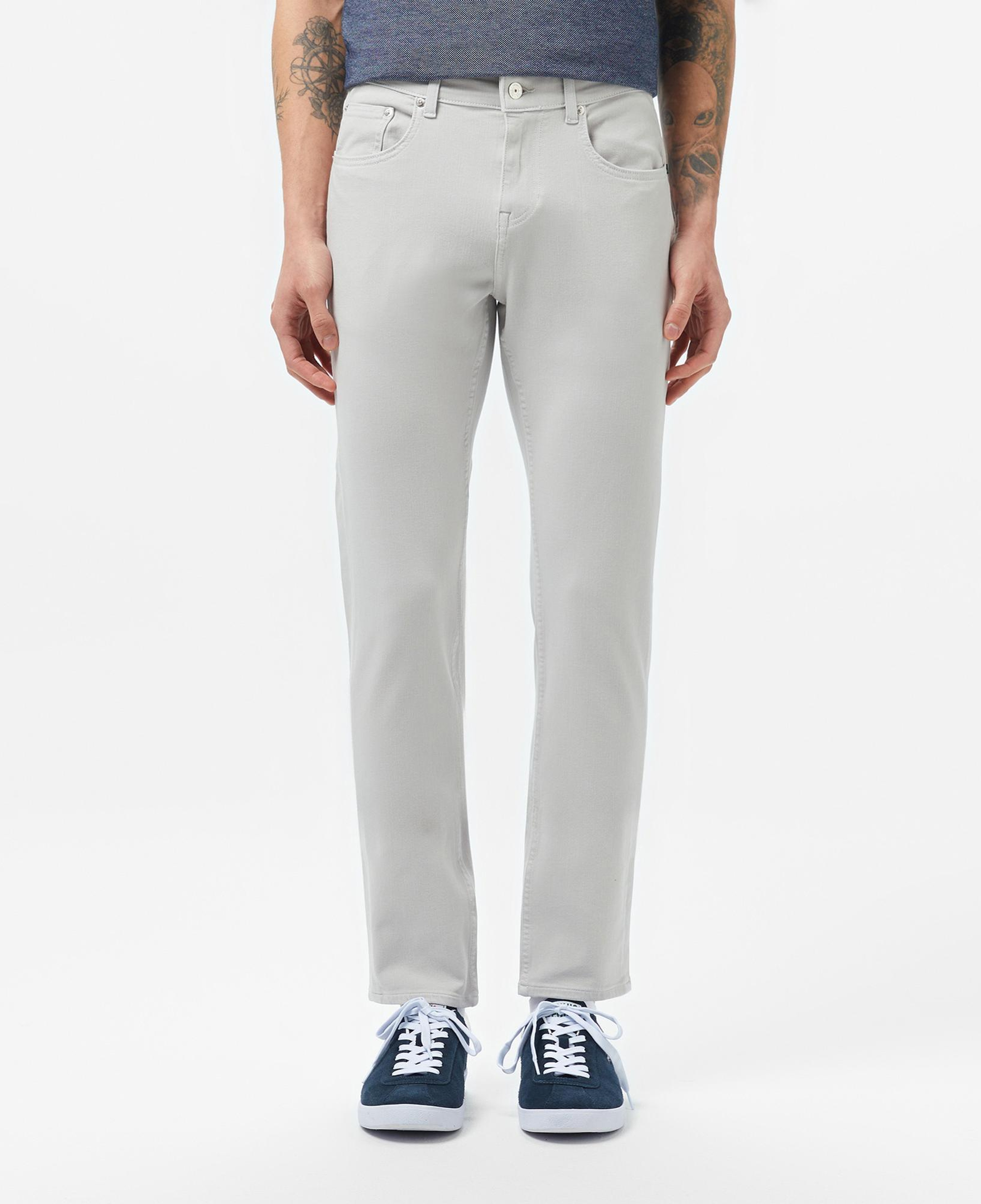 Erkek Slim Fit Gri Jean Pantolon