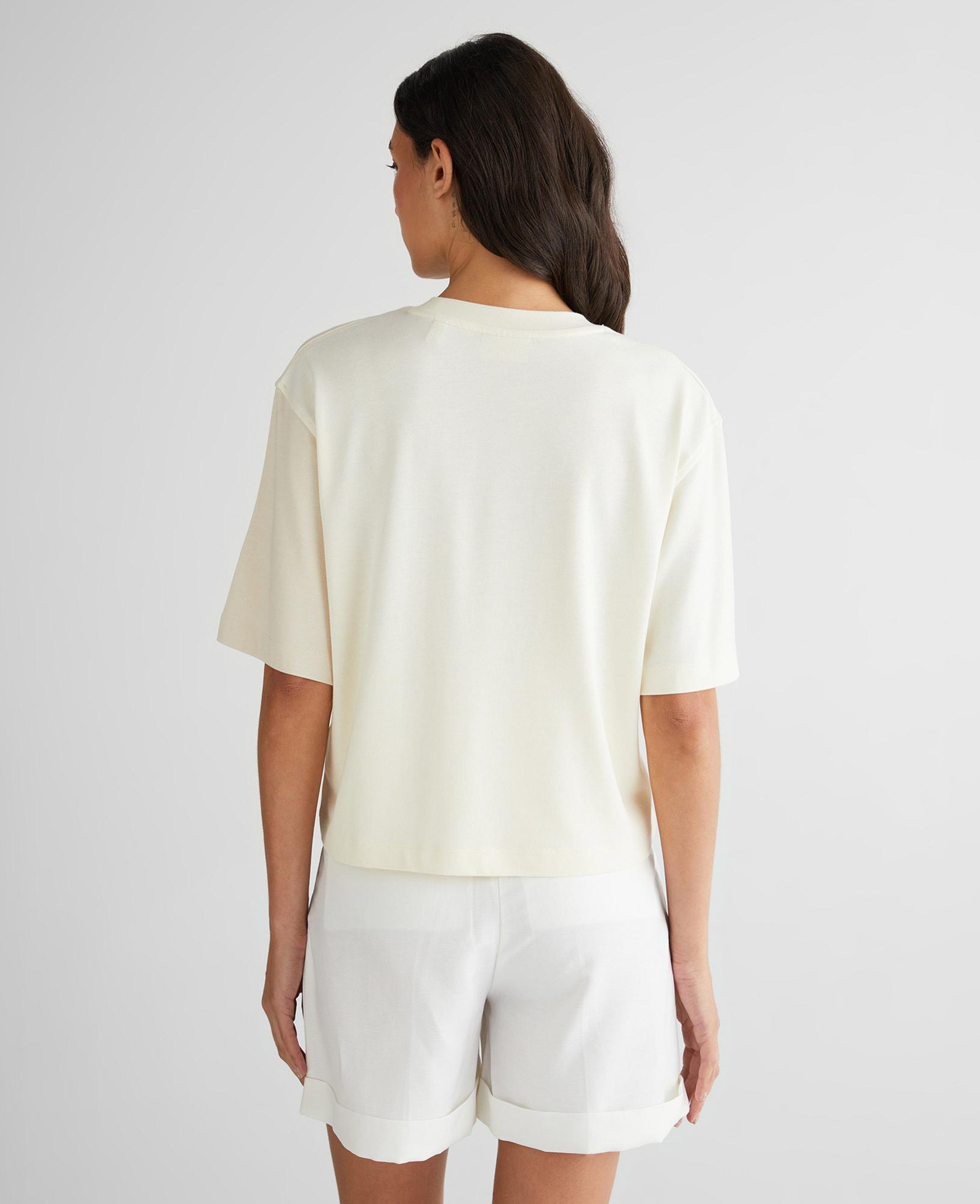 GANT Kadın Beyaz Bisiklet Yaka Renk Bloklu T-Shirt