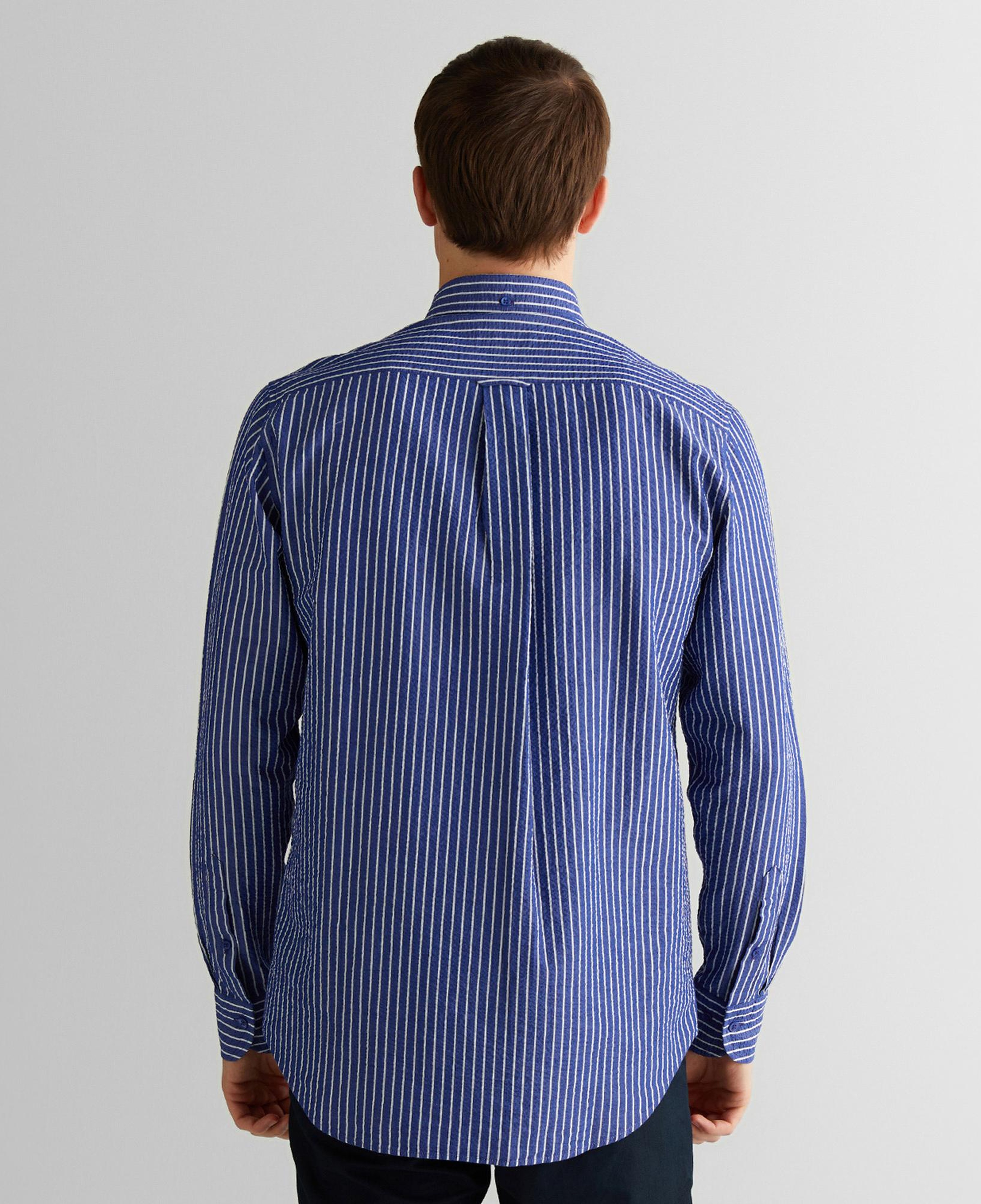 GANT Erkek Lacivert Düğmeli Yaka Çizgili Gömlek