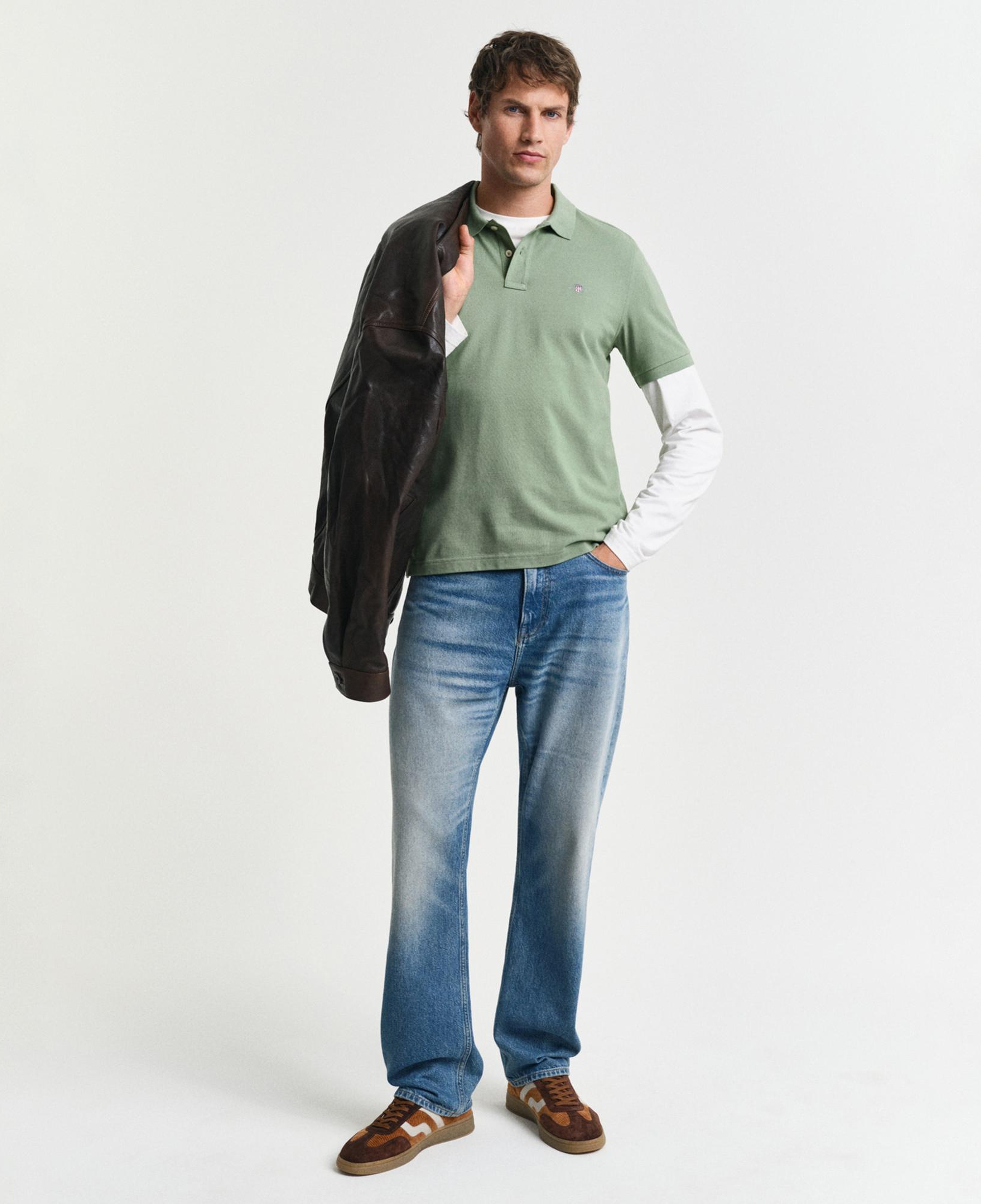 GANT Erkek Yeşil Regular Fit Polo