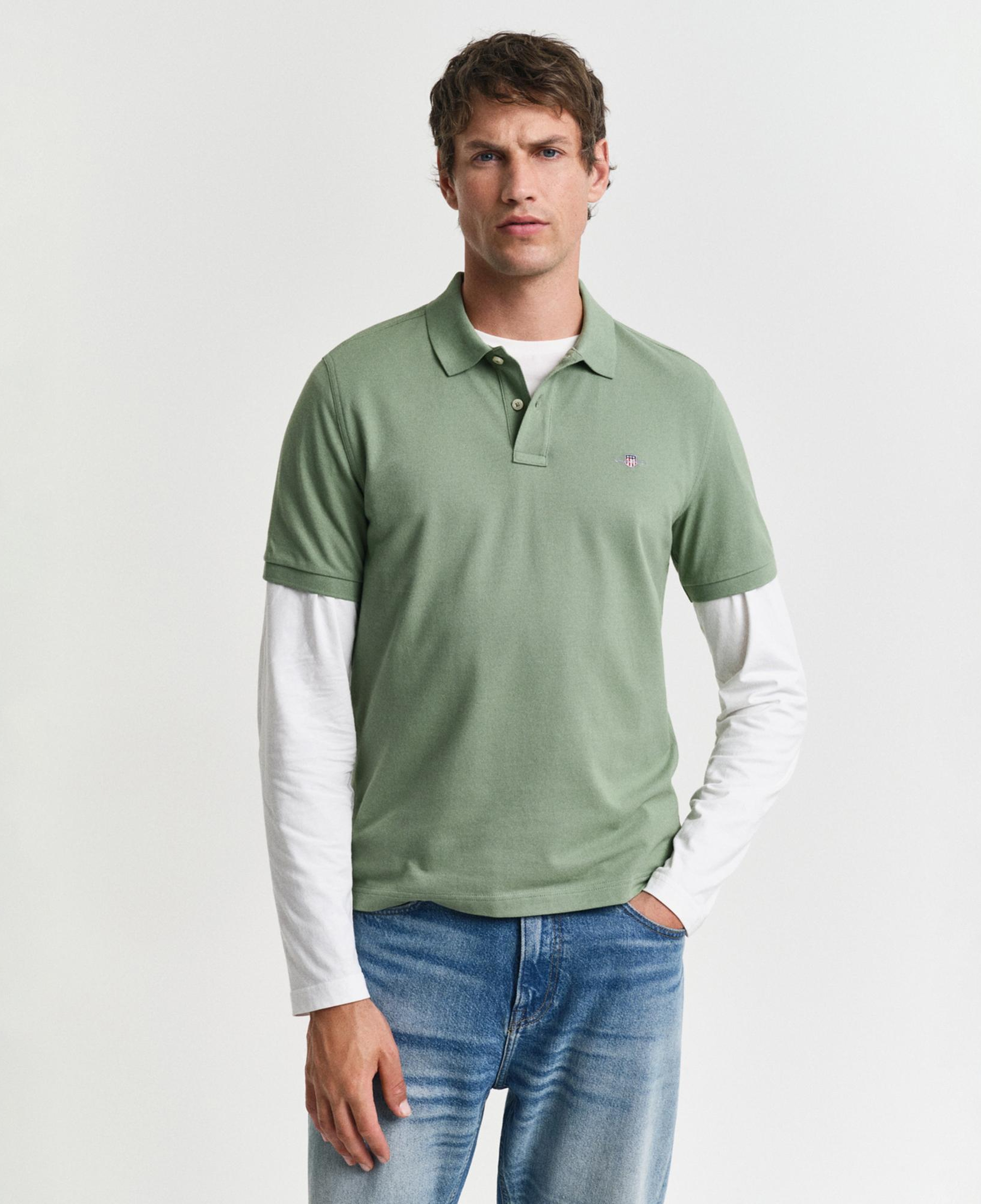 GANT Erkek Yeşil Regular Fit Polo