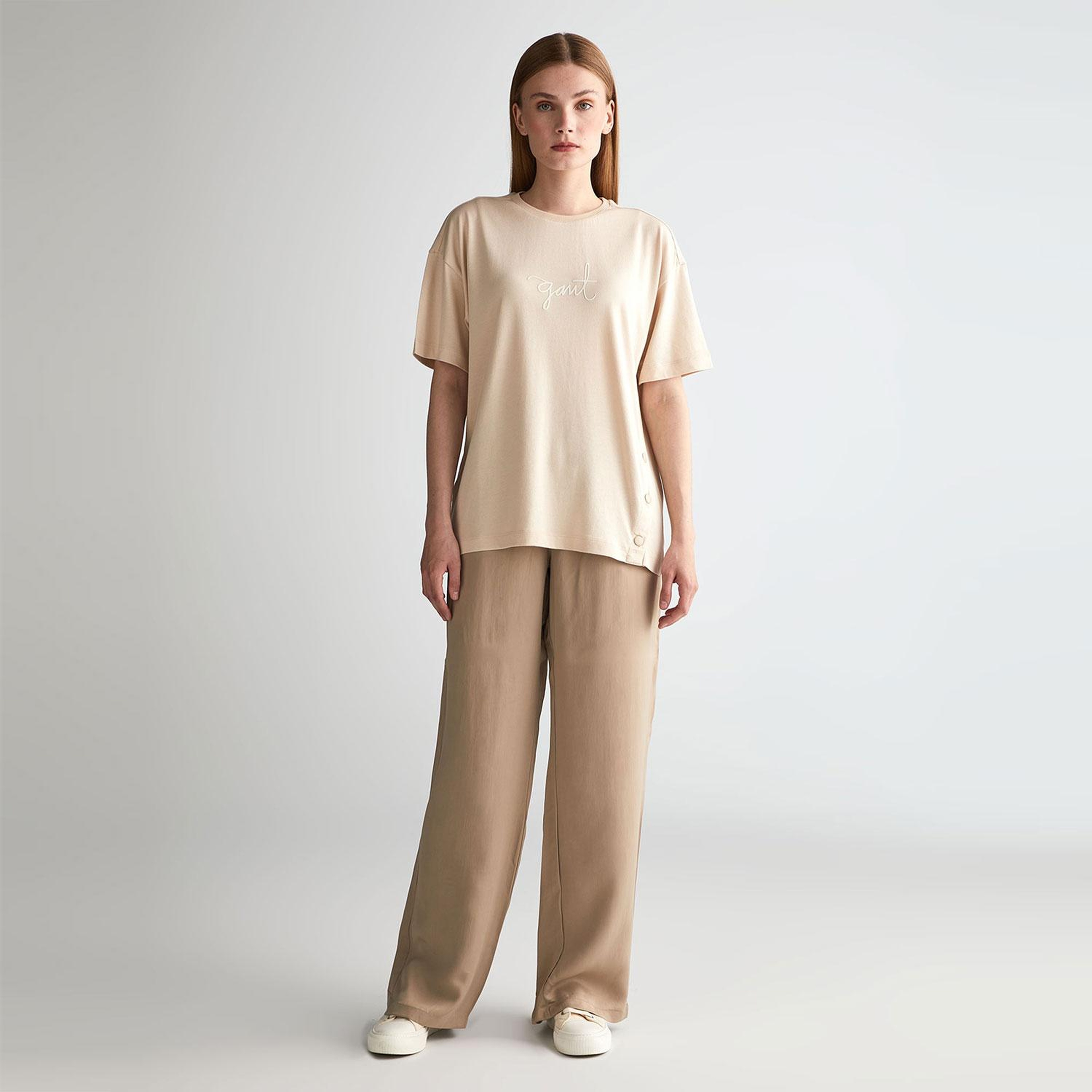 GANT Kadın Bej Regular Fit Pantolon