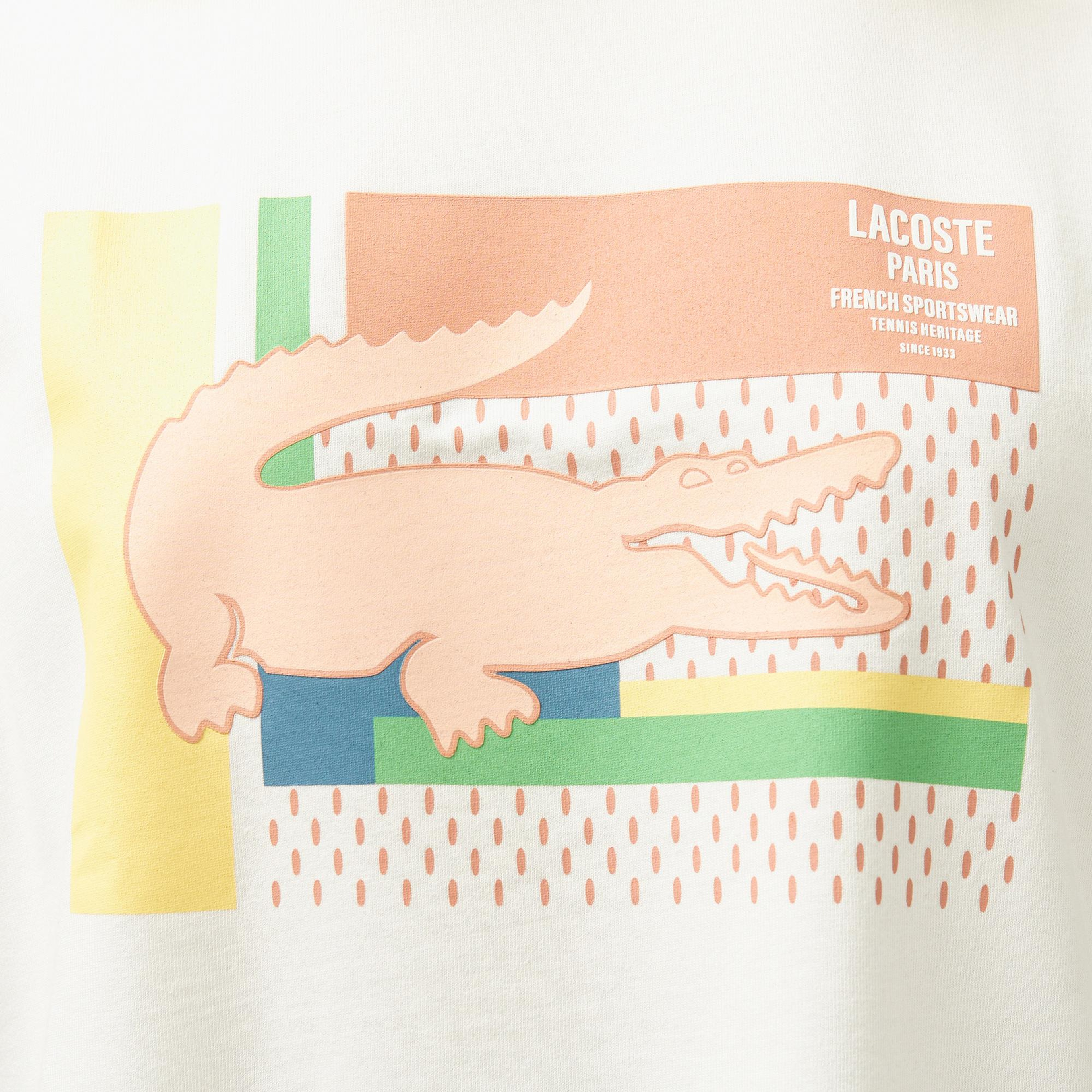Lacoste Kadın V Yaka Beyaz T-Shirt
