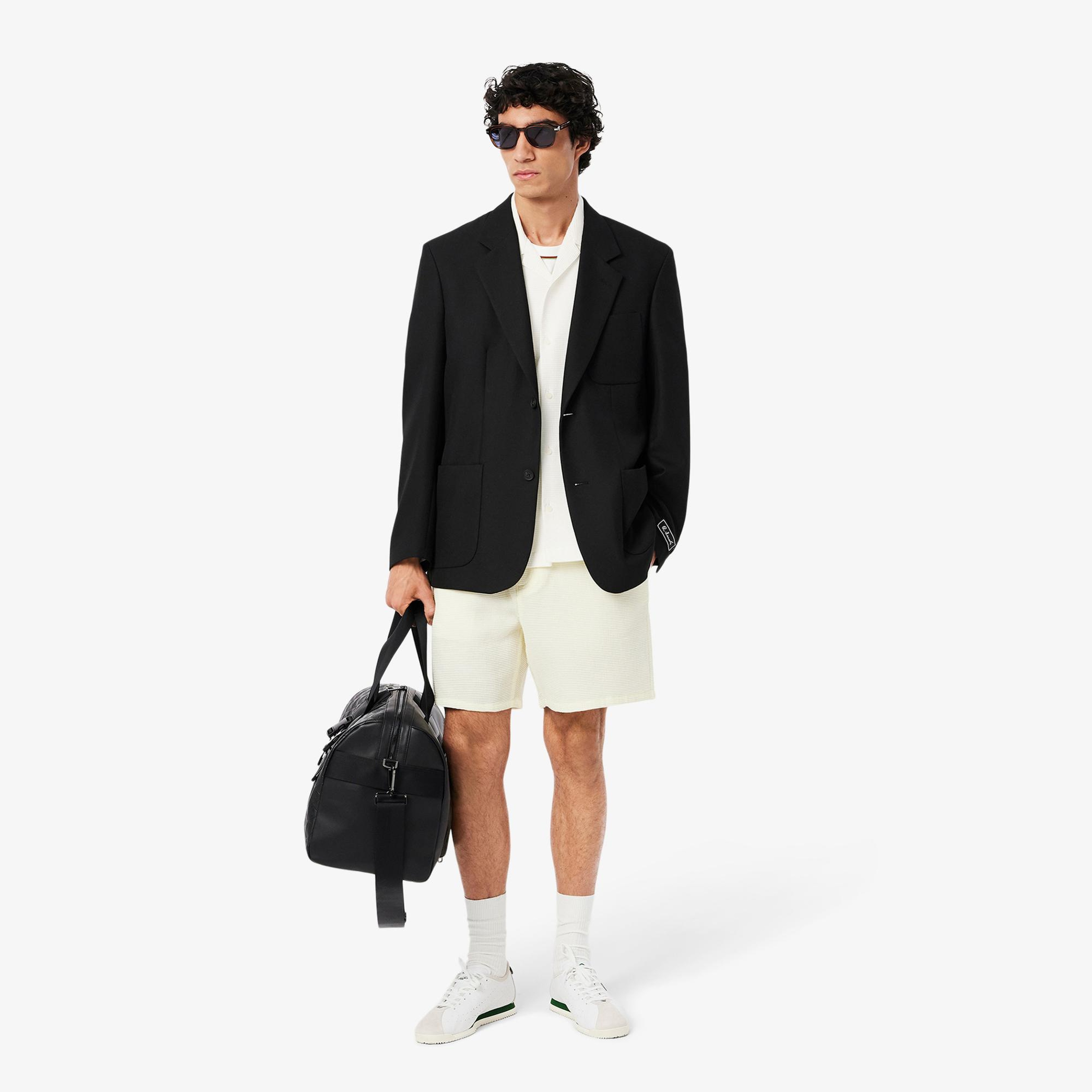 Lacoste Relaxed Fit Erkek Beyaz Kısa Kollu Gömlek