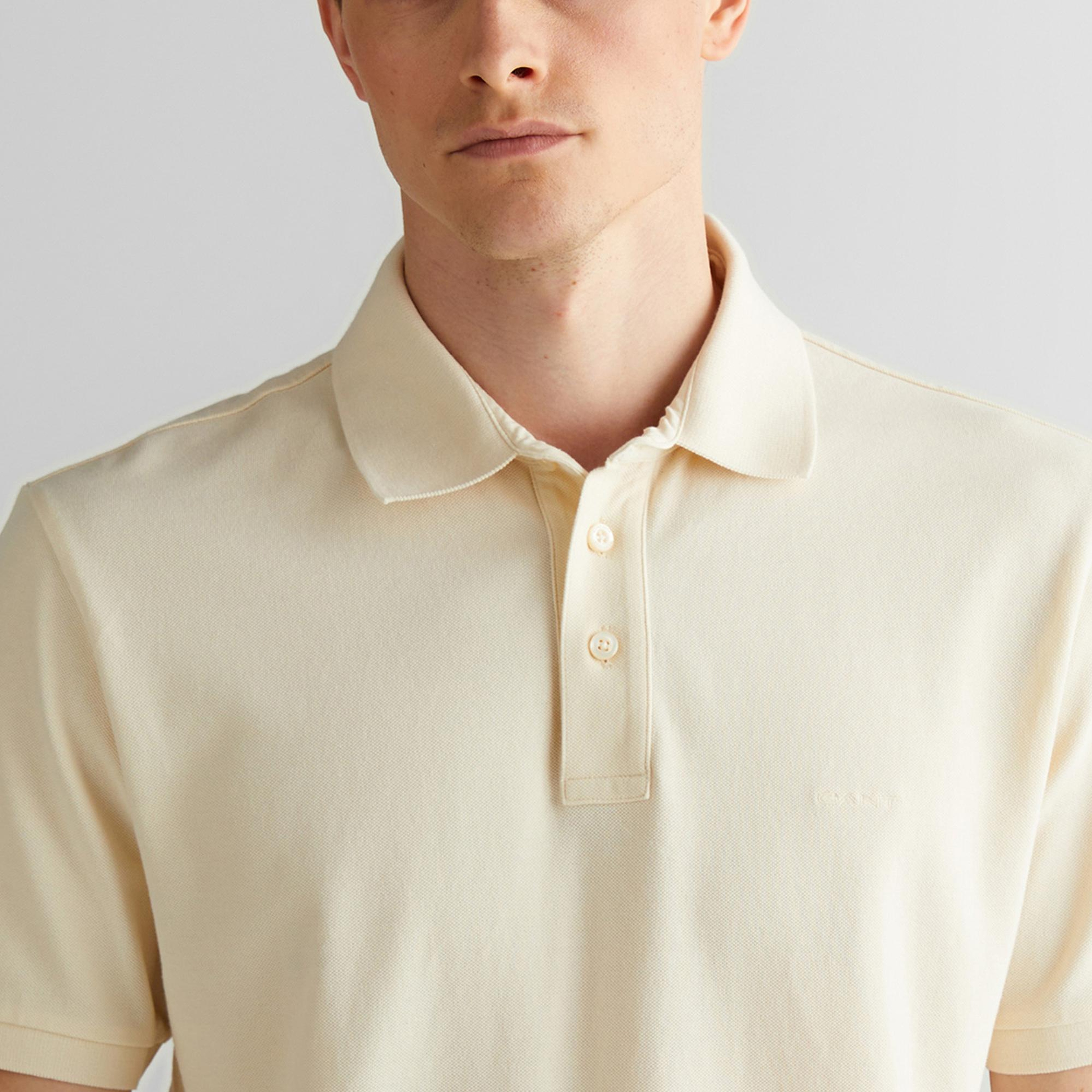 GANT Erkek Krem Regular Fit Polo