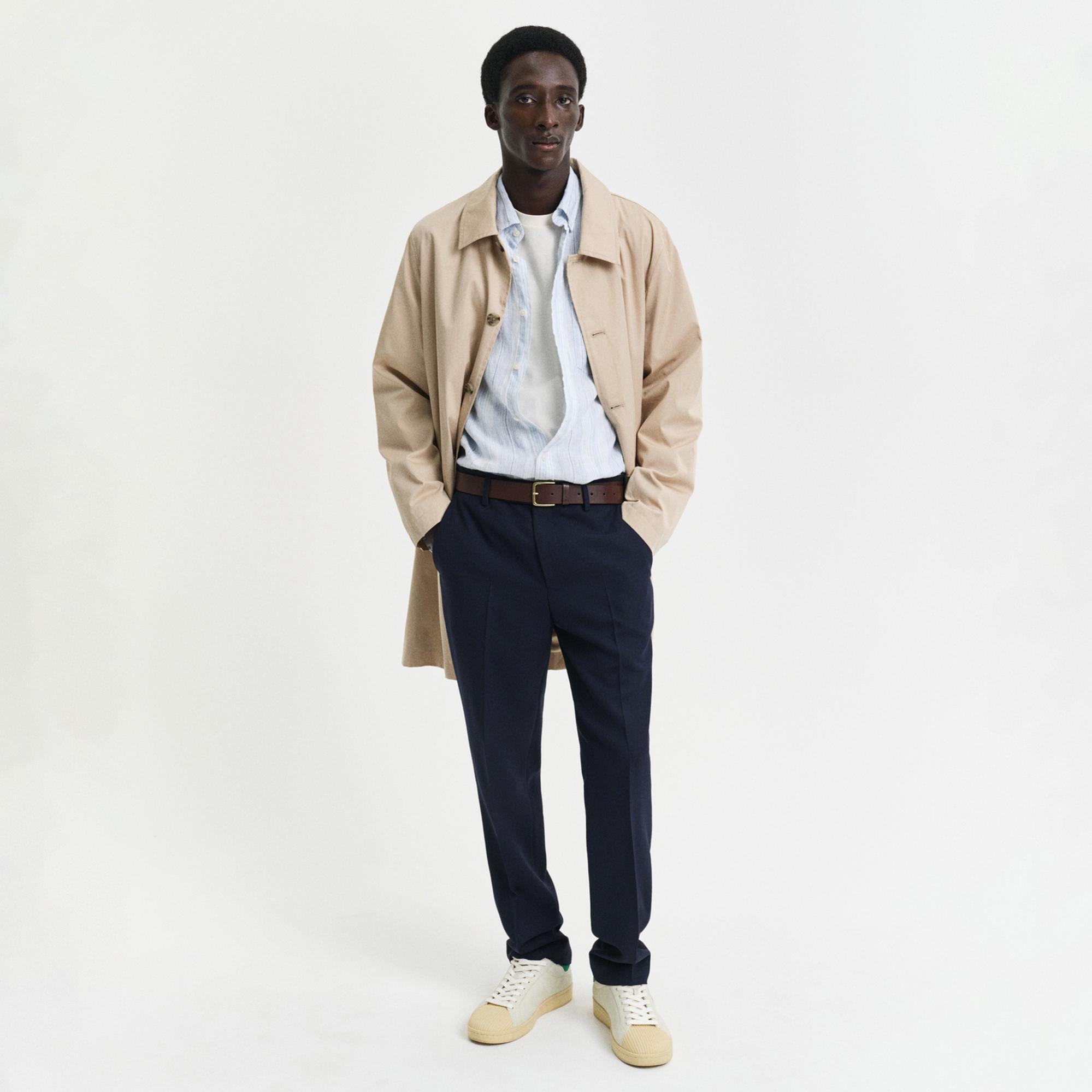 GANT Erkek Mavi Regular Fit Düğmeli Yaka Çizgili Gömlek