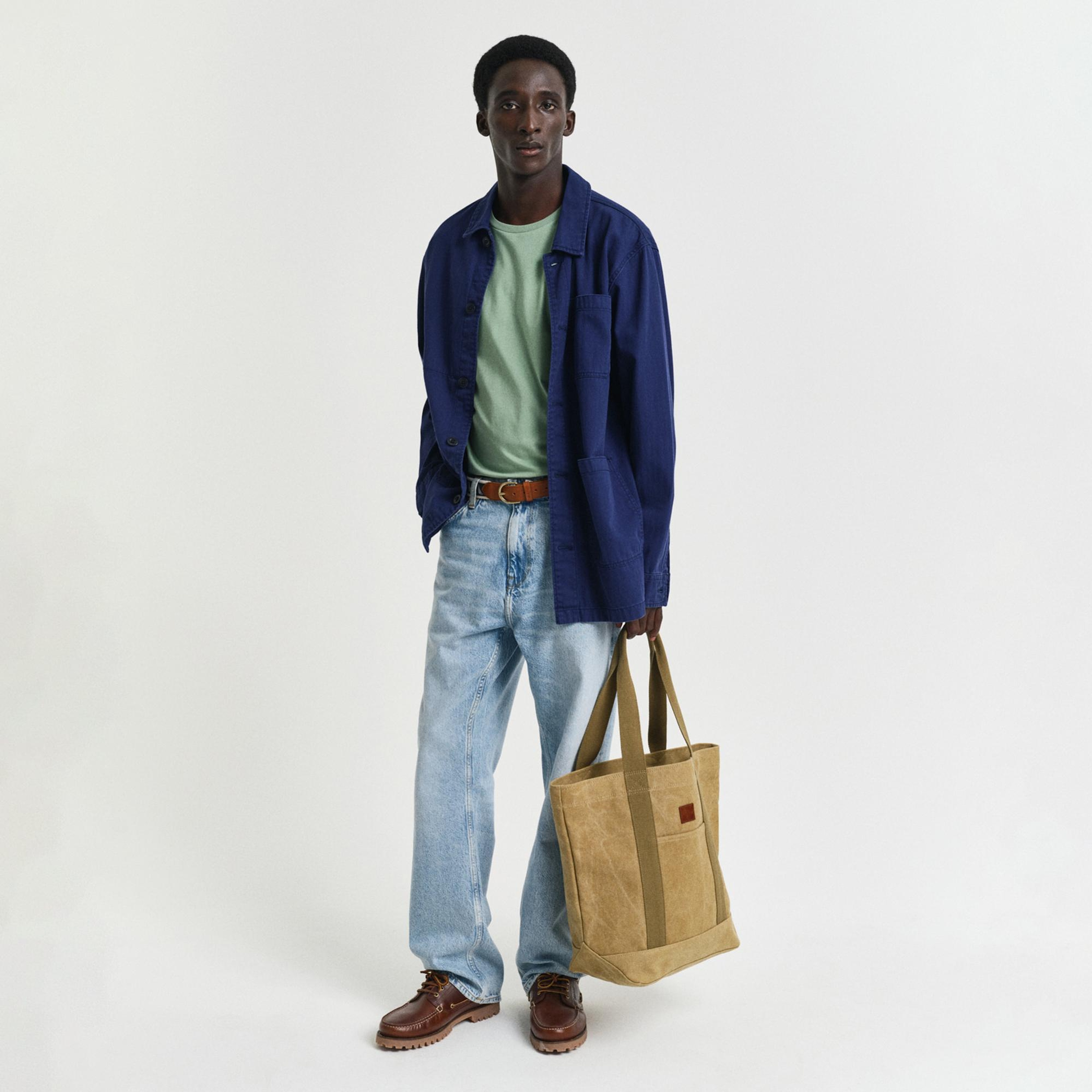 GANT Erkek Yeşil Regular Fit Bisiklet Yaka T-Shirt