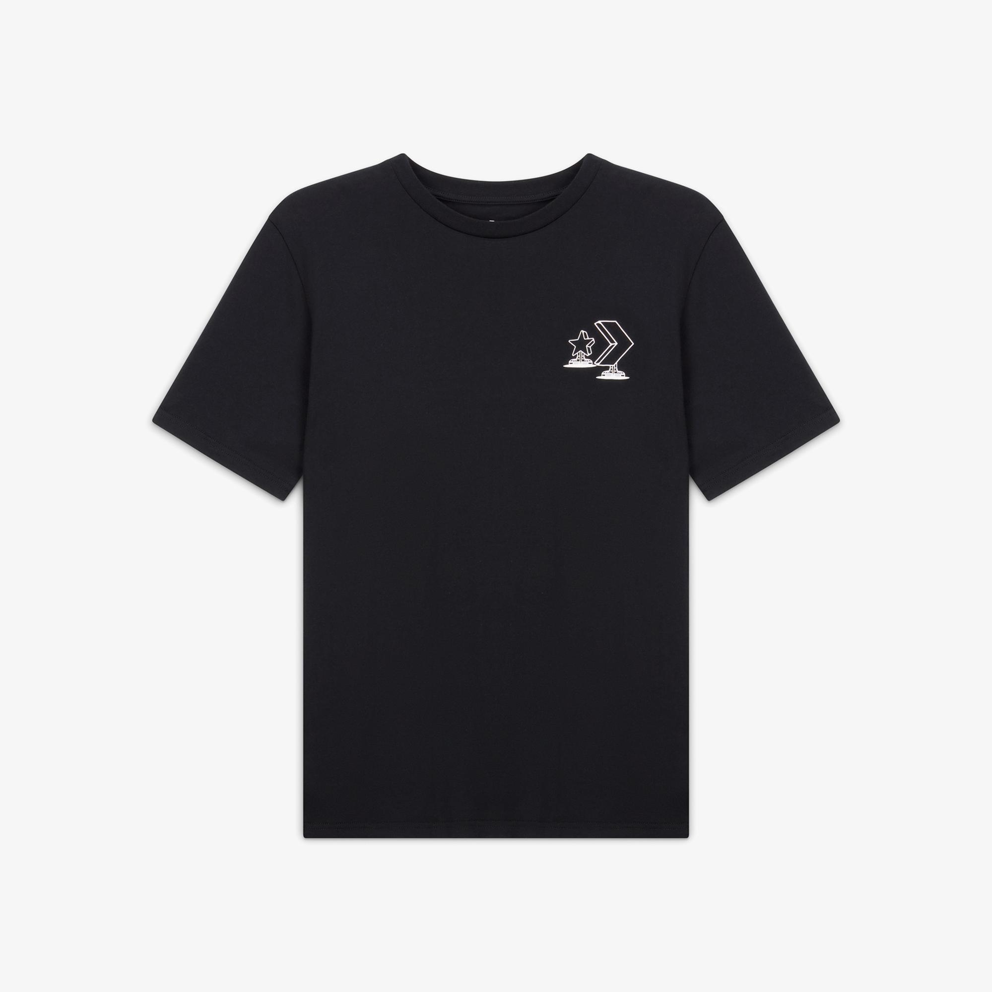 Converse Erkek Grafik Baskılı Siyah T-Shirt