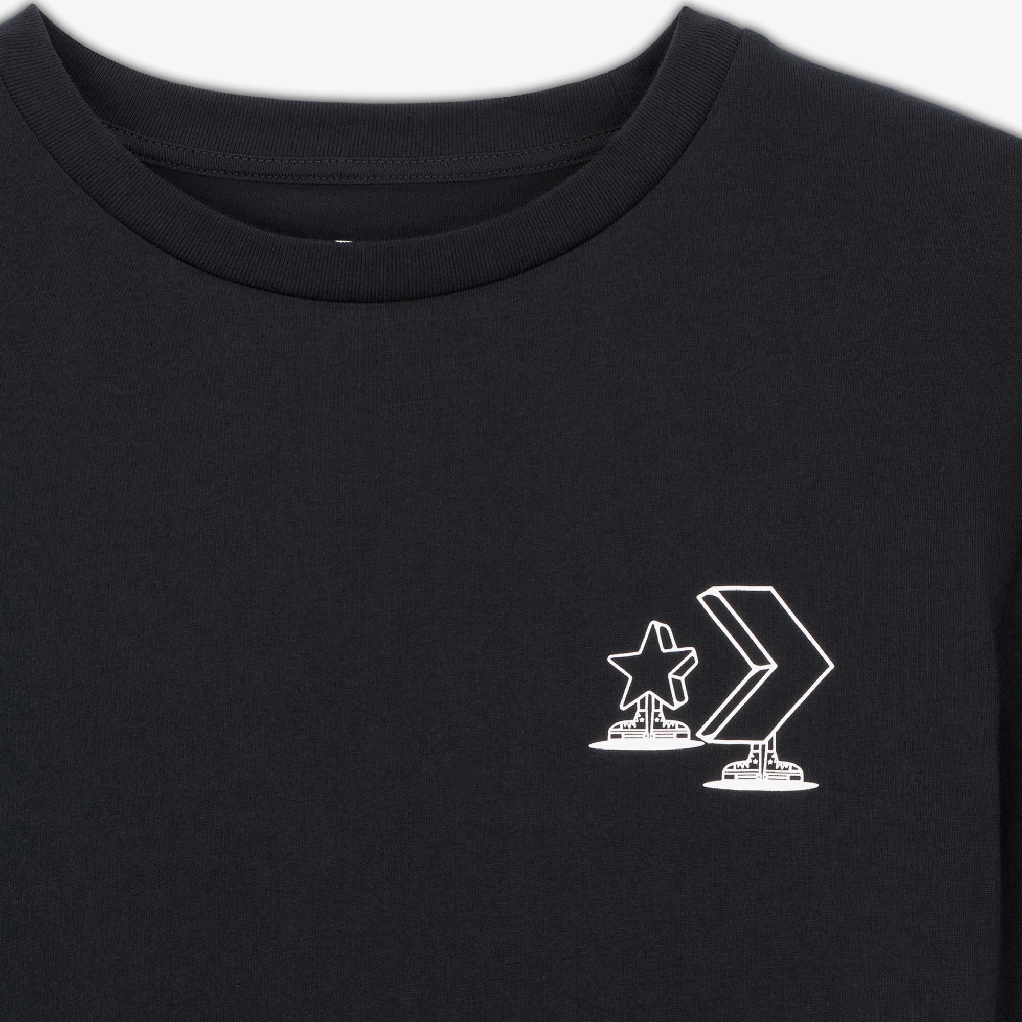 Converse Erkek Grafik Baskılı Siyah T-Shirt