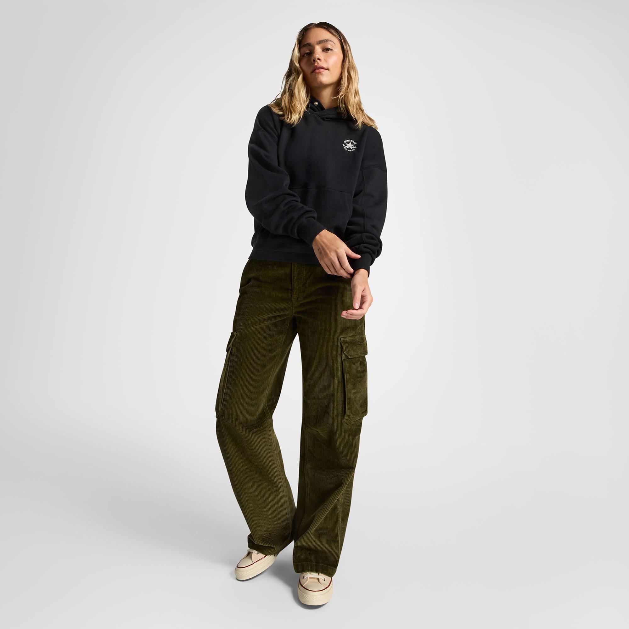 Converse Kadın Oversize Fit Siyah Hoodie