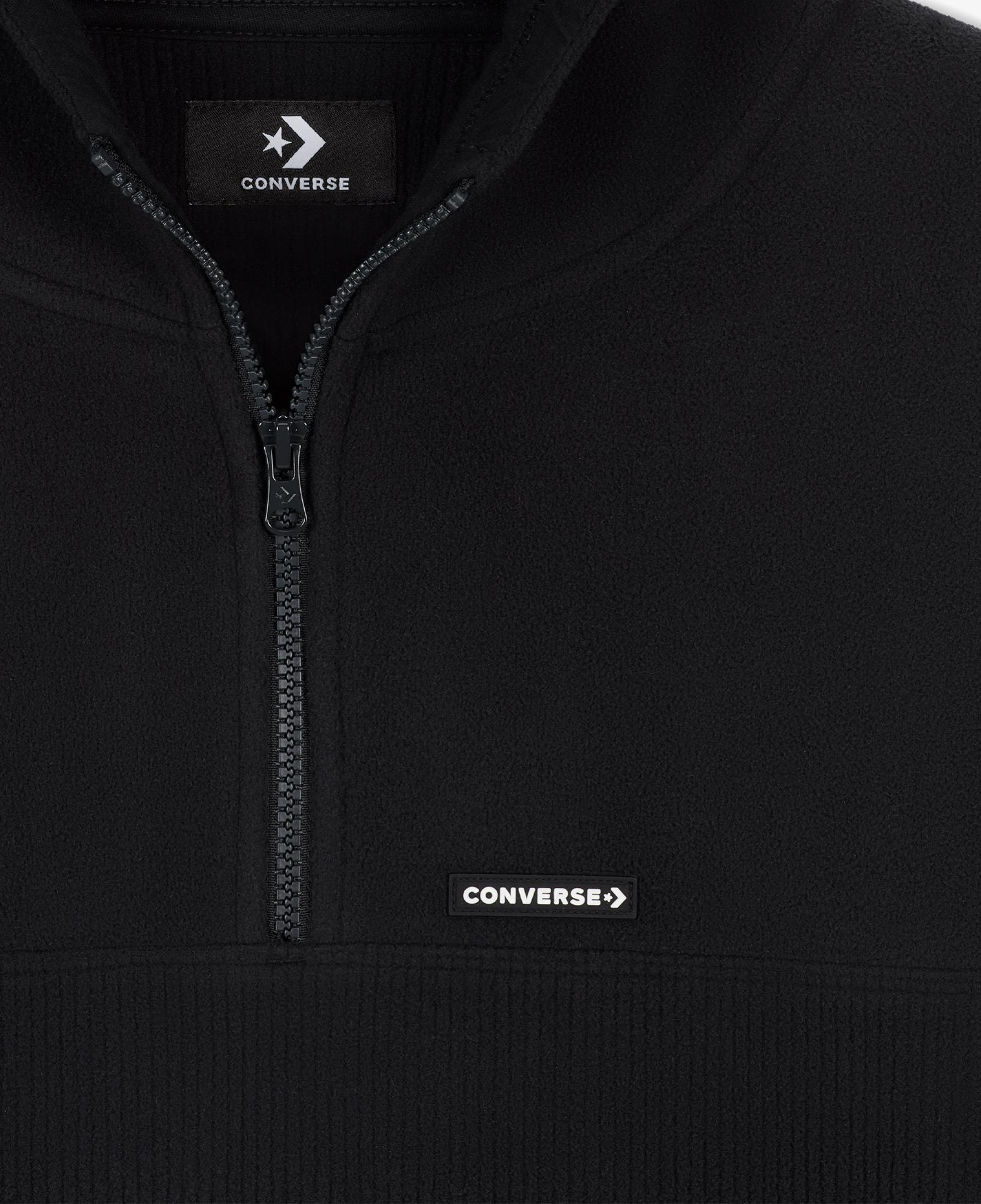 Converse Kadın Siyah Yarım Fermuarlı Hoodie