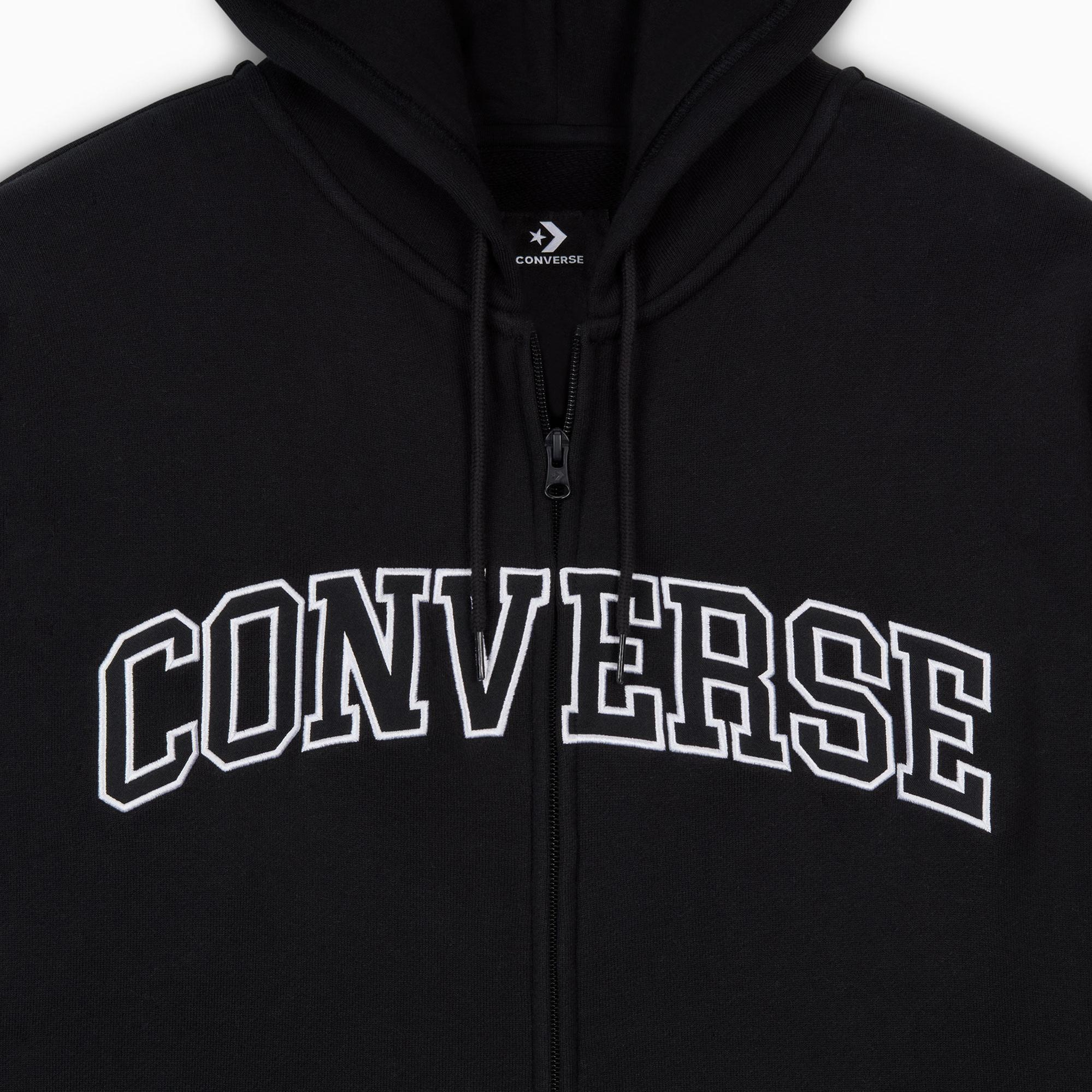 Converse Erkek Fermuarlı Siyah Hoodie
