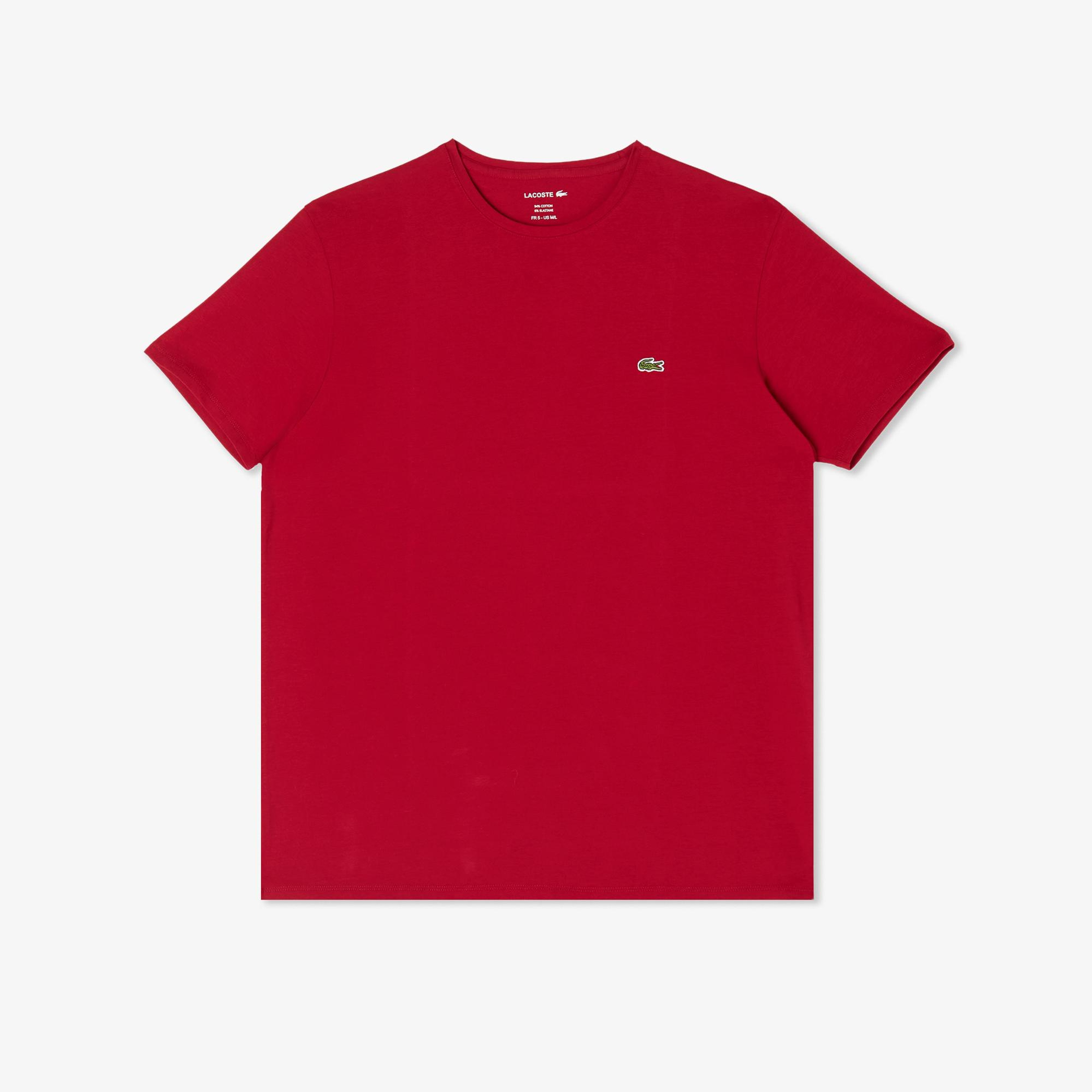 Lacoste Erkek Slim Fit Bisiklet Yaka Bordo T-Shirt