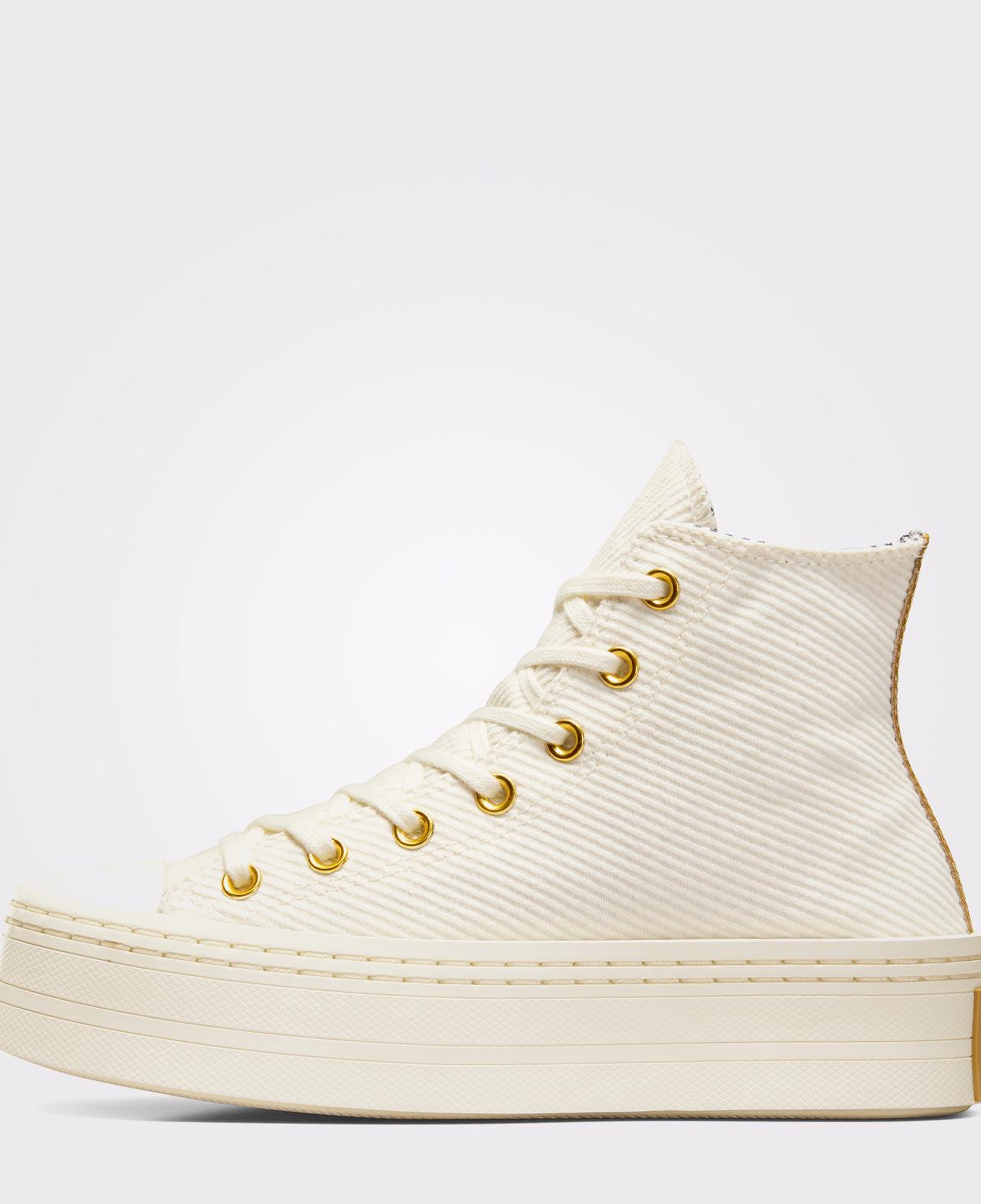 Converse Chuck Taylor All Star Modern Lift Platform Corduroy Kadın Krem Sneaker