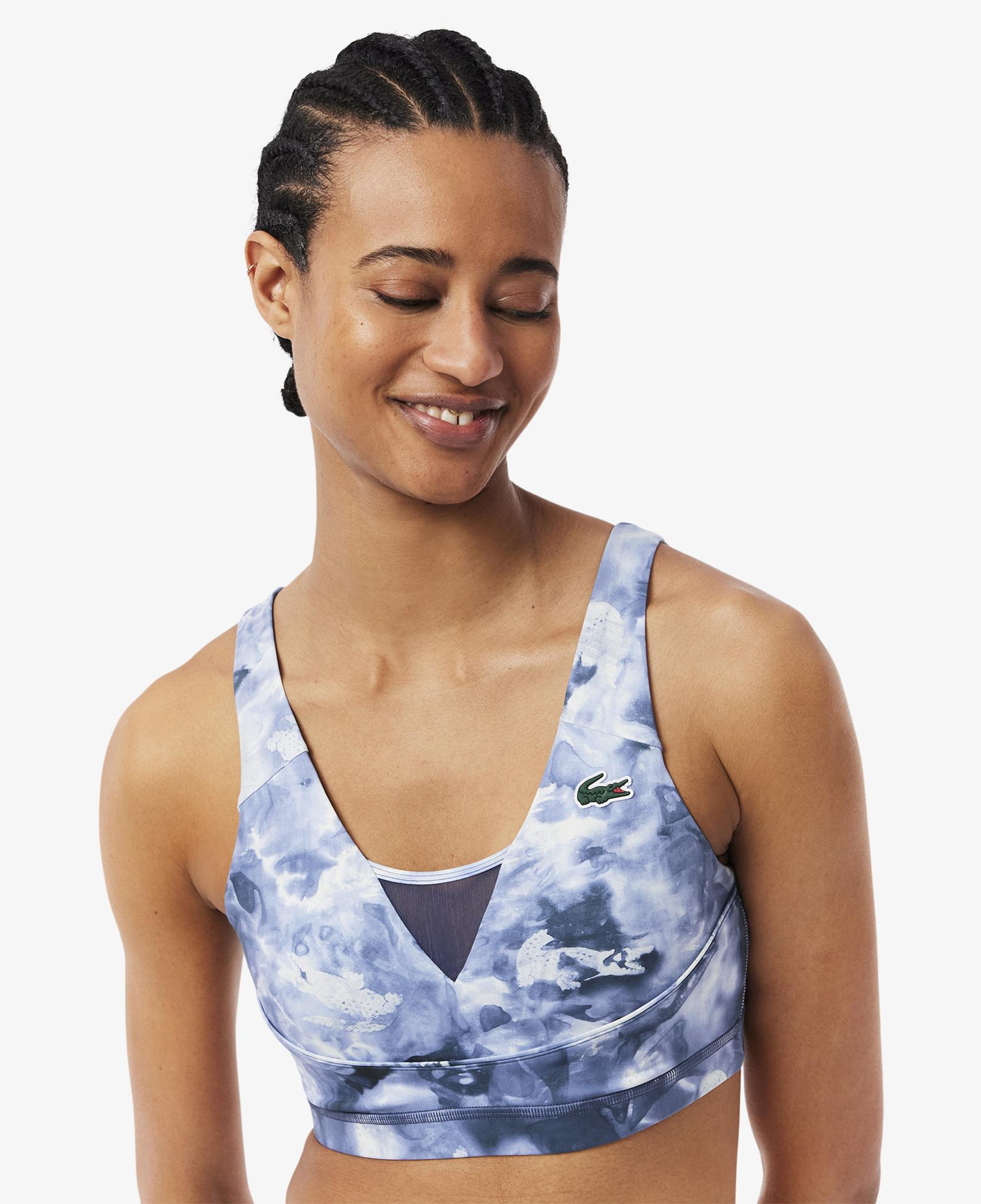 Lacoste Kadın Desenli Mavi Bra