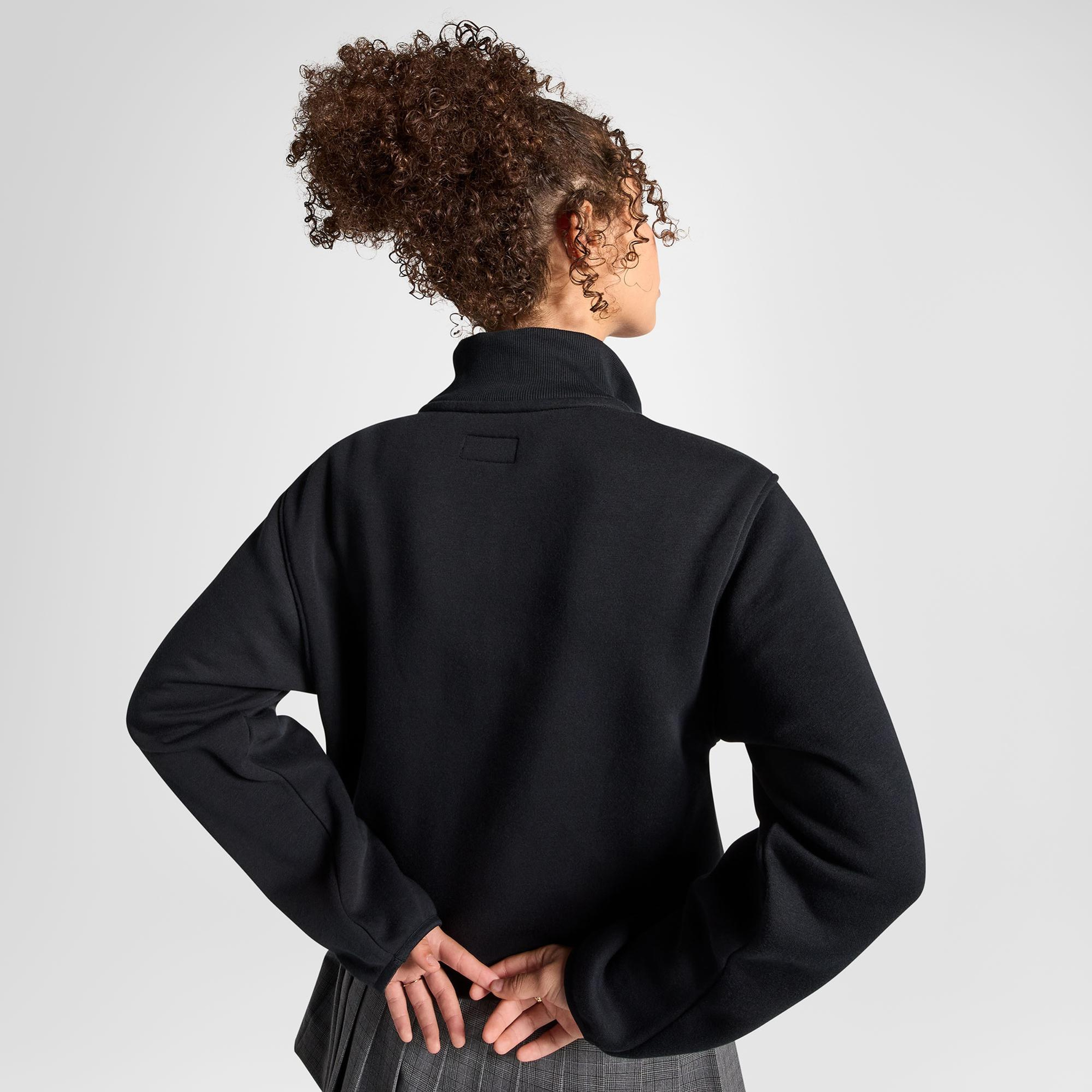 Converse Kadın Yarım Fermuarlı Siyah Sweatshirt