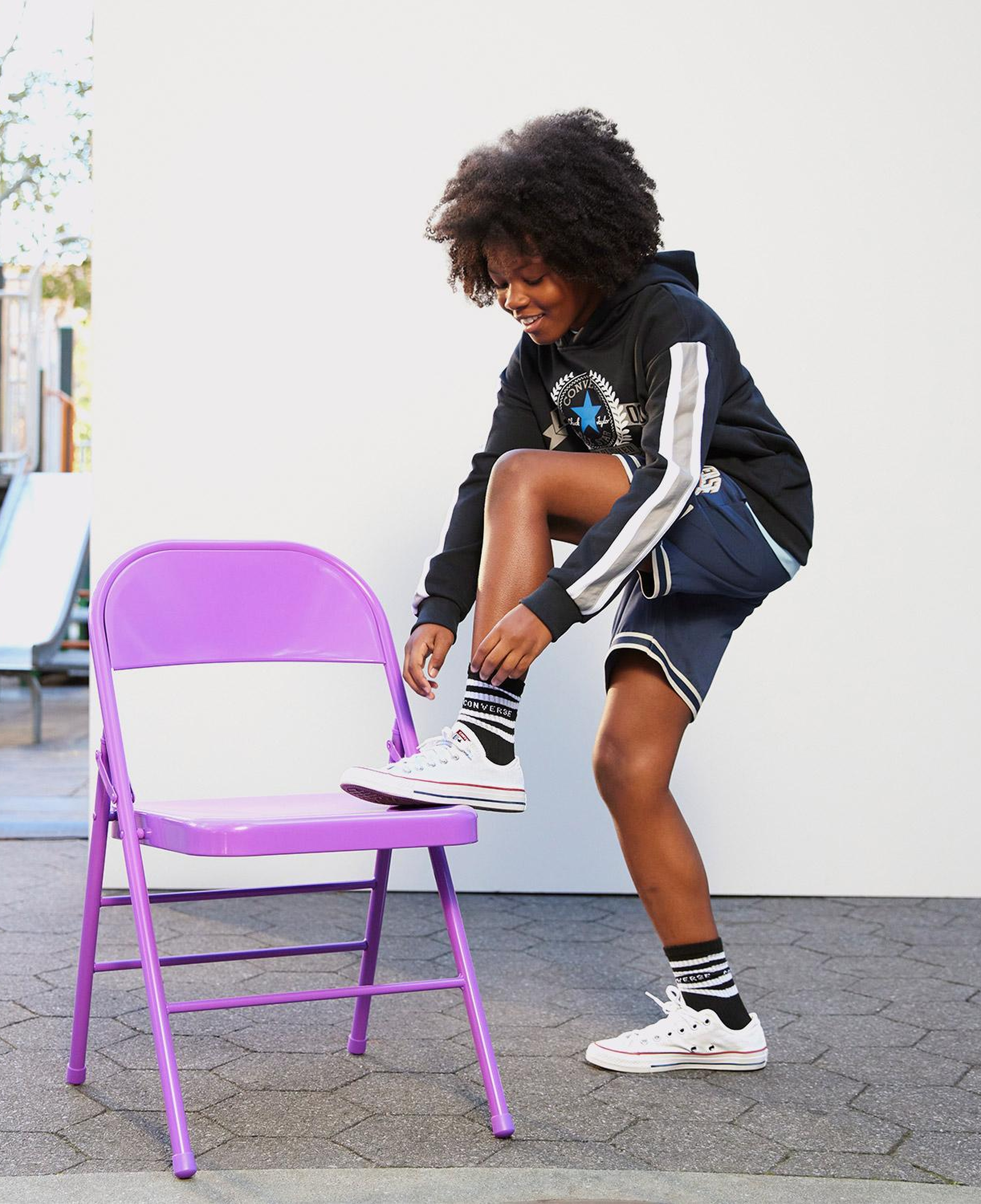 Converse Rec Club Ft Stripe Pullover Çocuk Siyah Hoodie