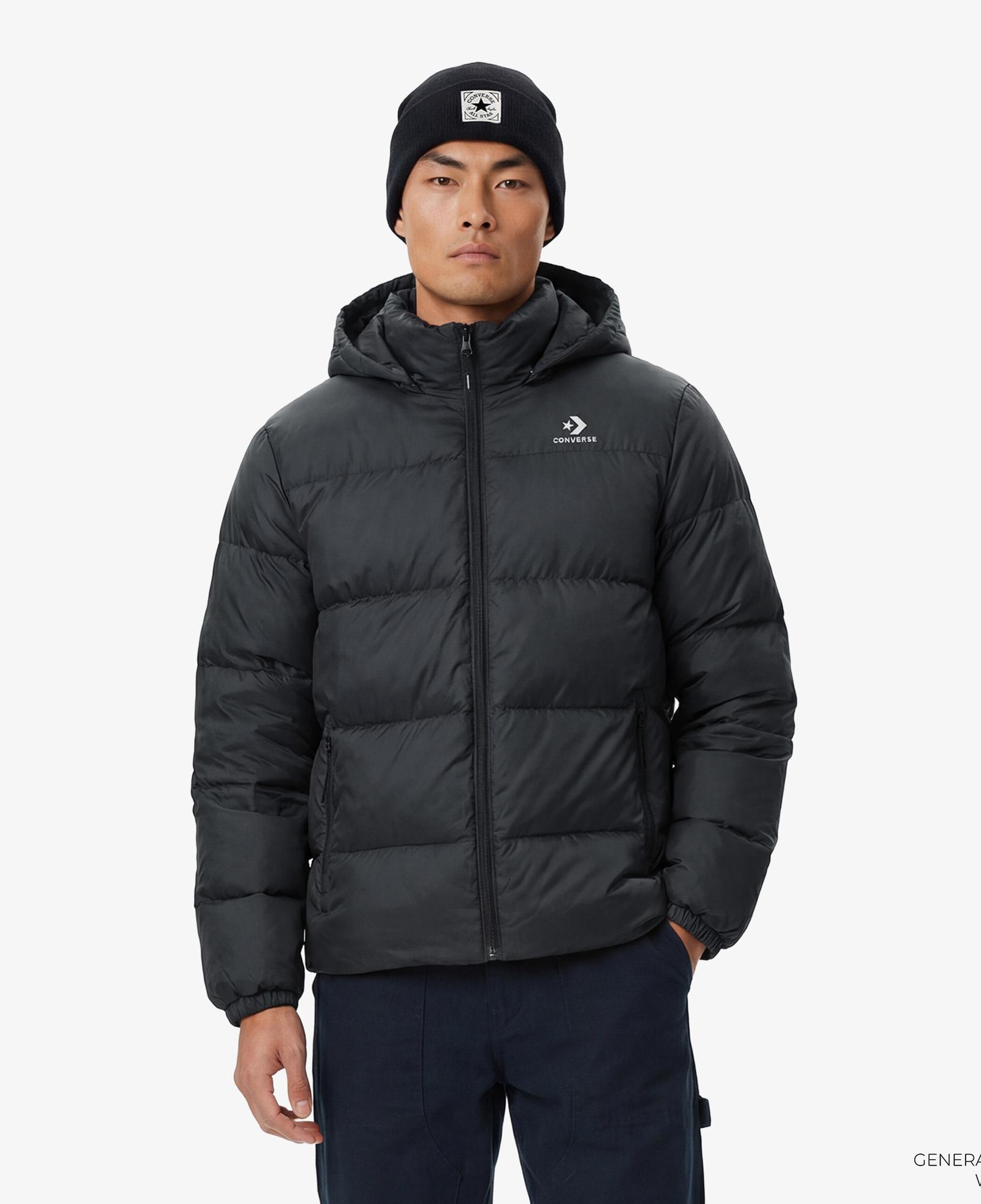 Converse Erkek Kapüşonlu Lacivert Şişme Mont