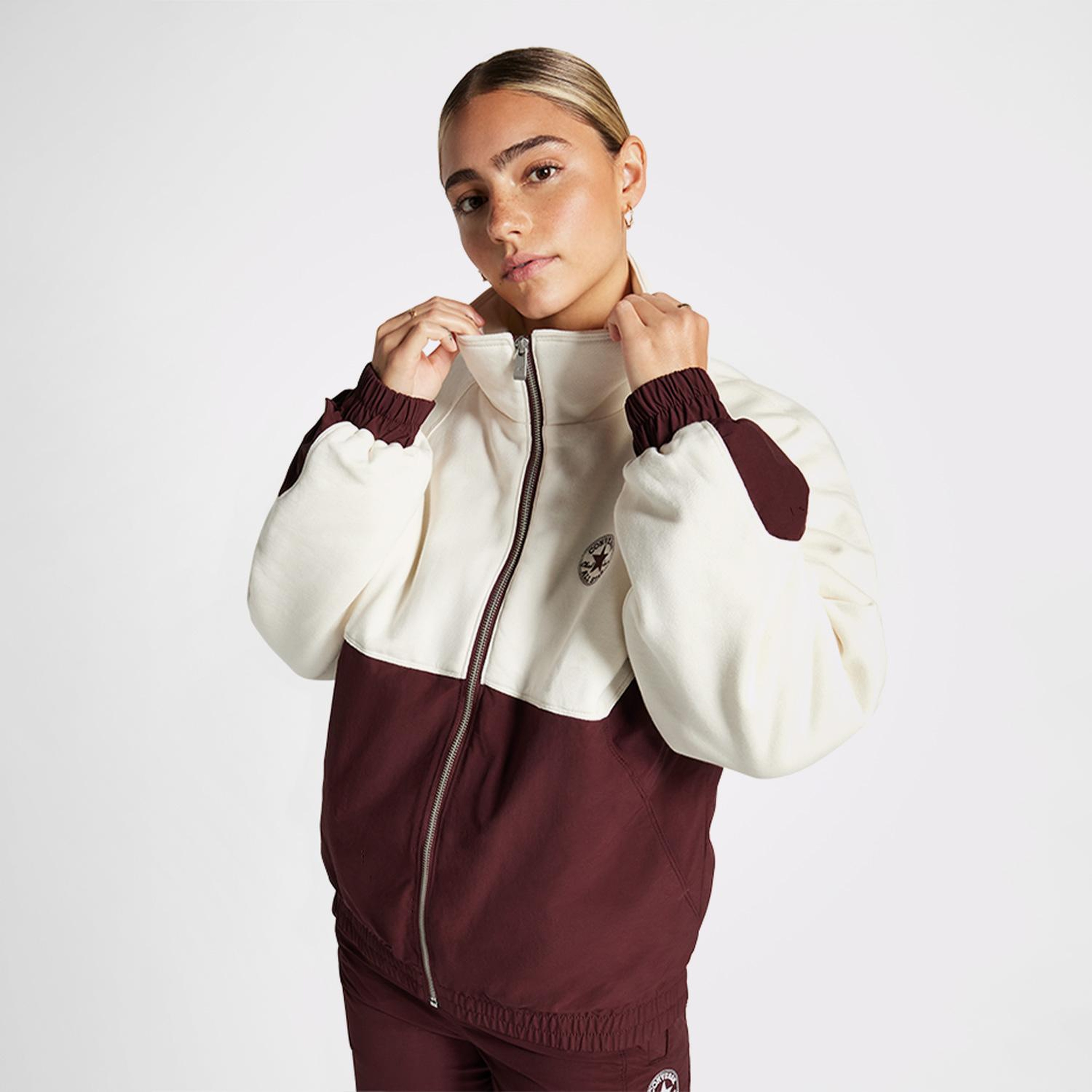 Converse Star Sprinter Kadın Renk Bloklu Beyaz Ceket