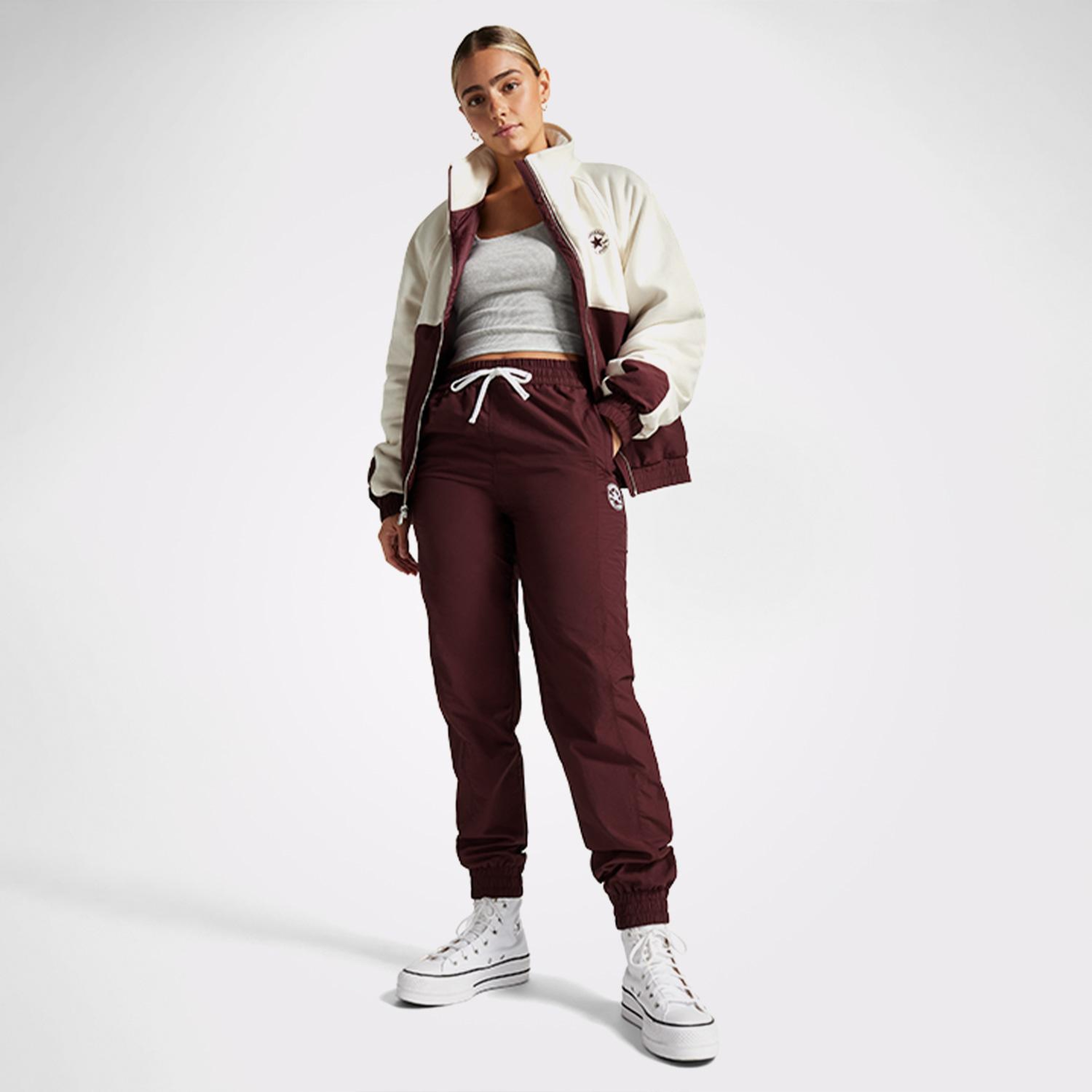 Converse Star Sprinter Kadın Renk Bloklu Beyaz Ceket