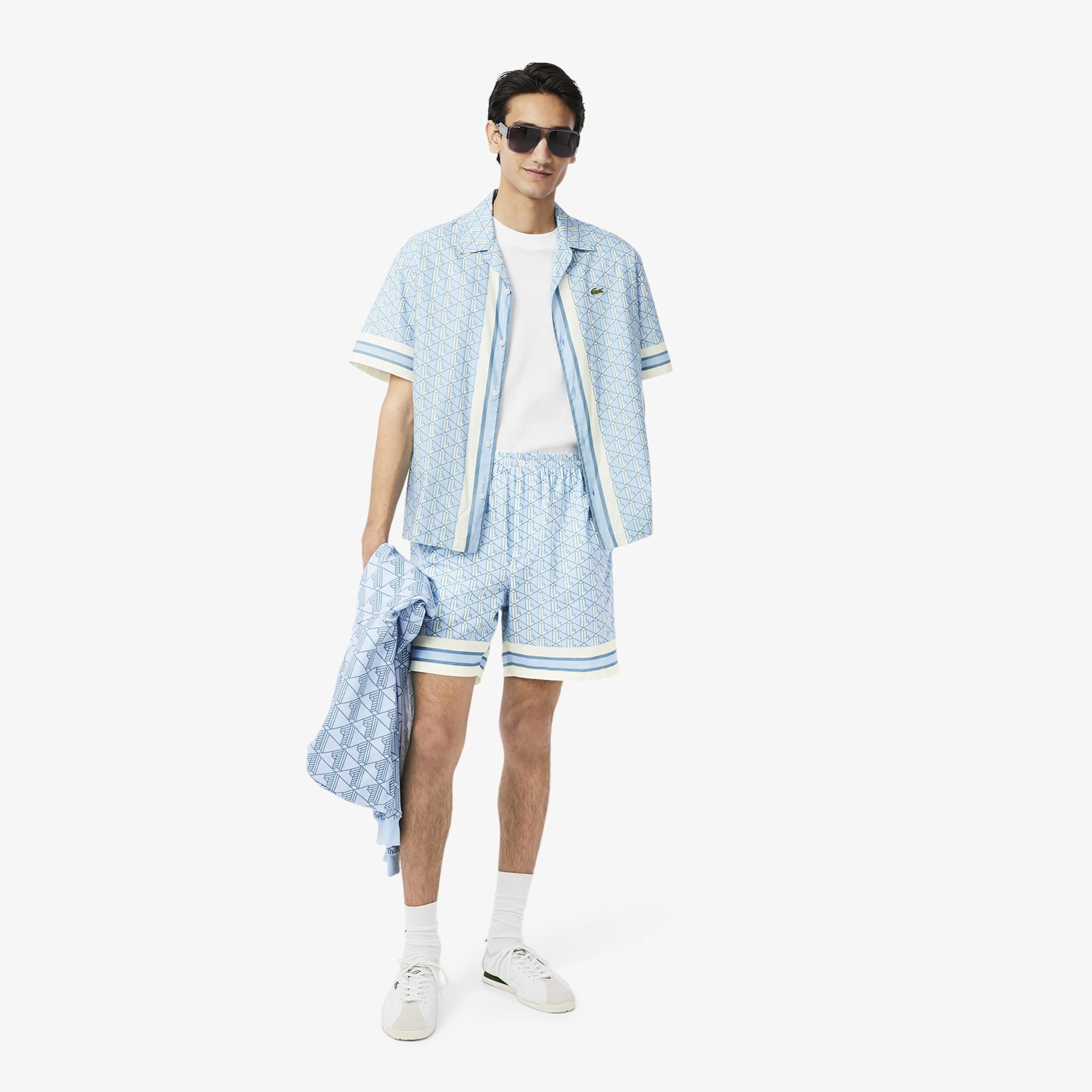 Lacoste Erkek Monogram Mavi Şort