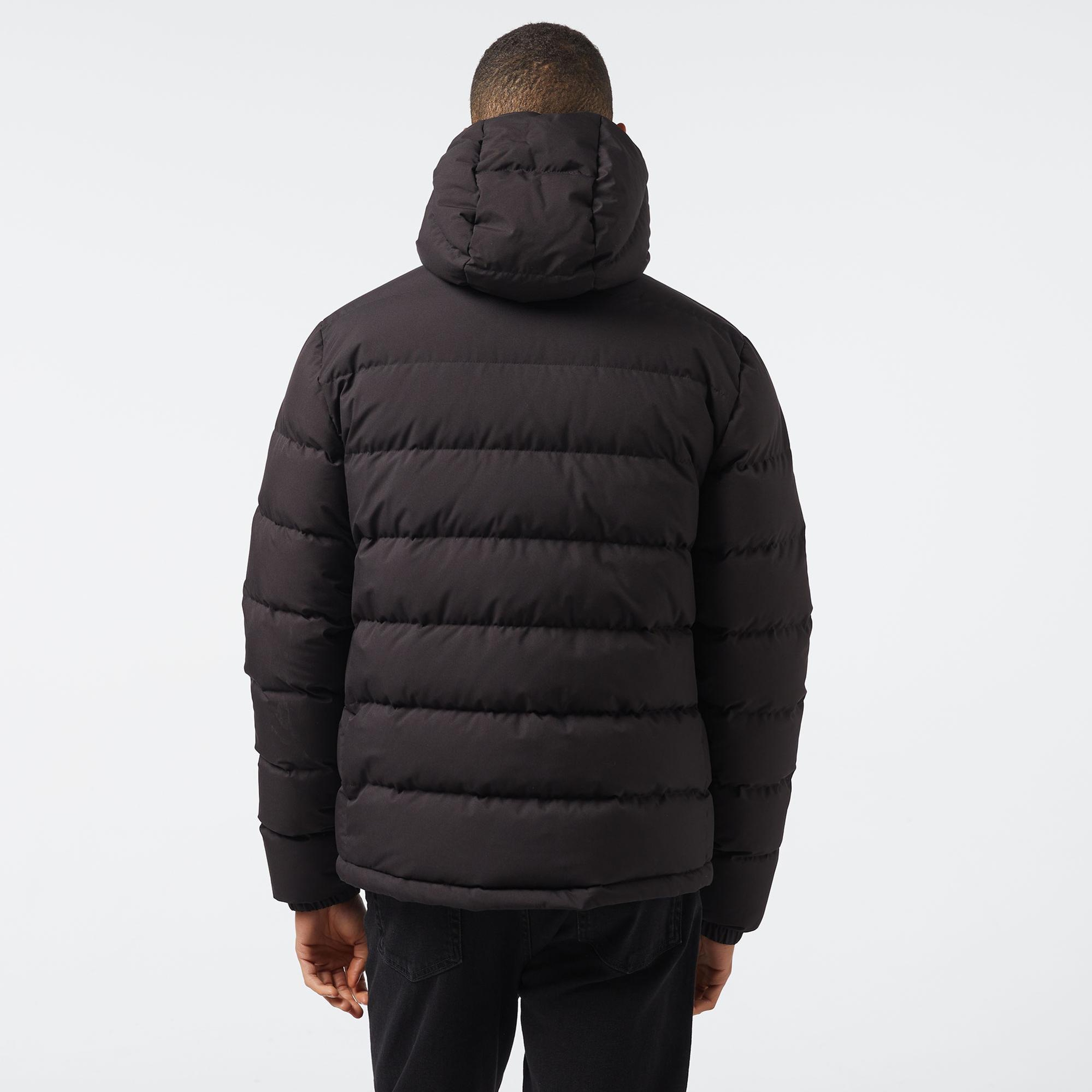 Lacoste Erkek Regular Fit Kapüşonlu Siyah Şişme Mont