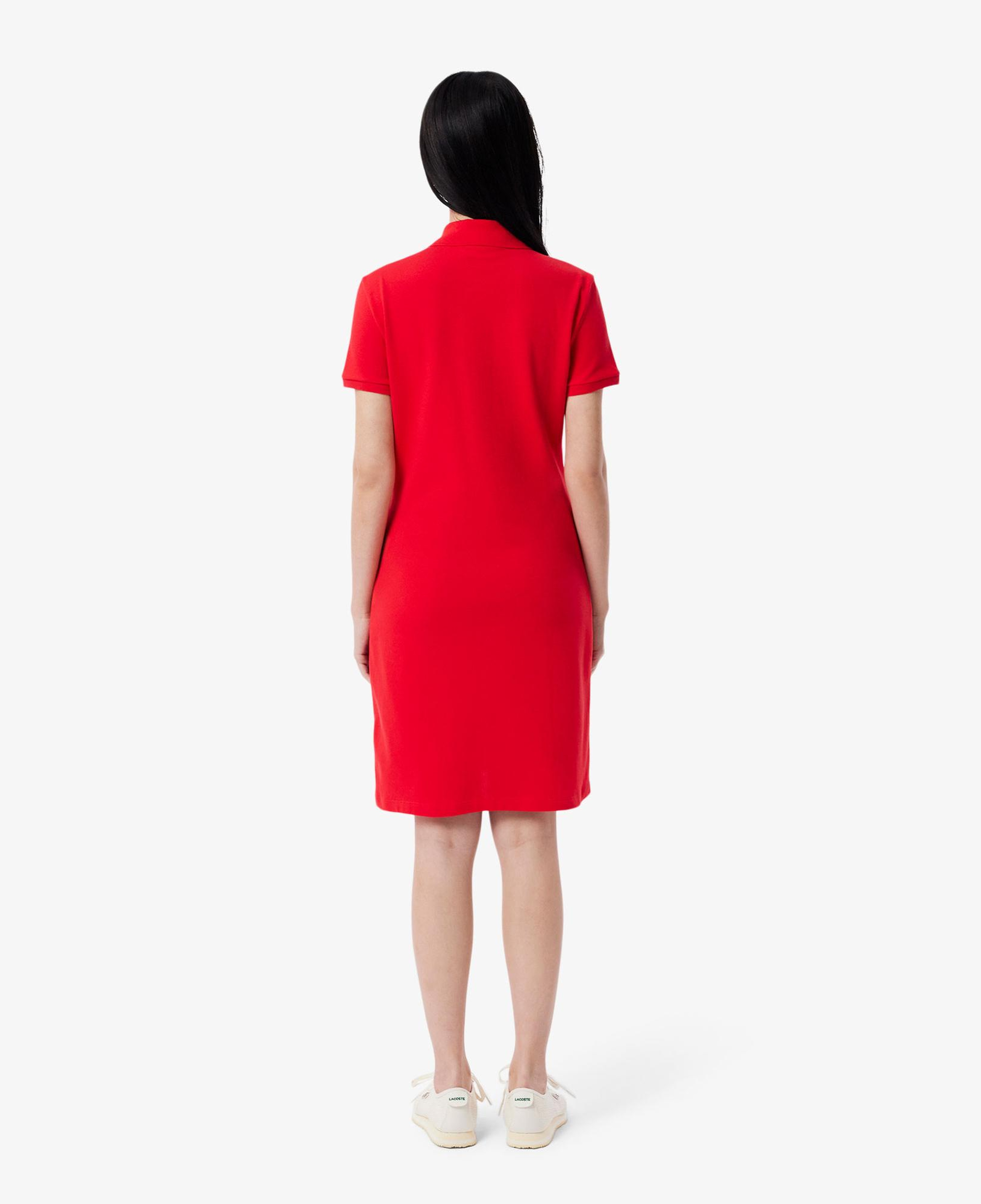 Lacoste Kadın Slim Fit Kısa Kollu Polo Yaka Kırmızı Elbise
