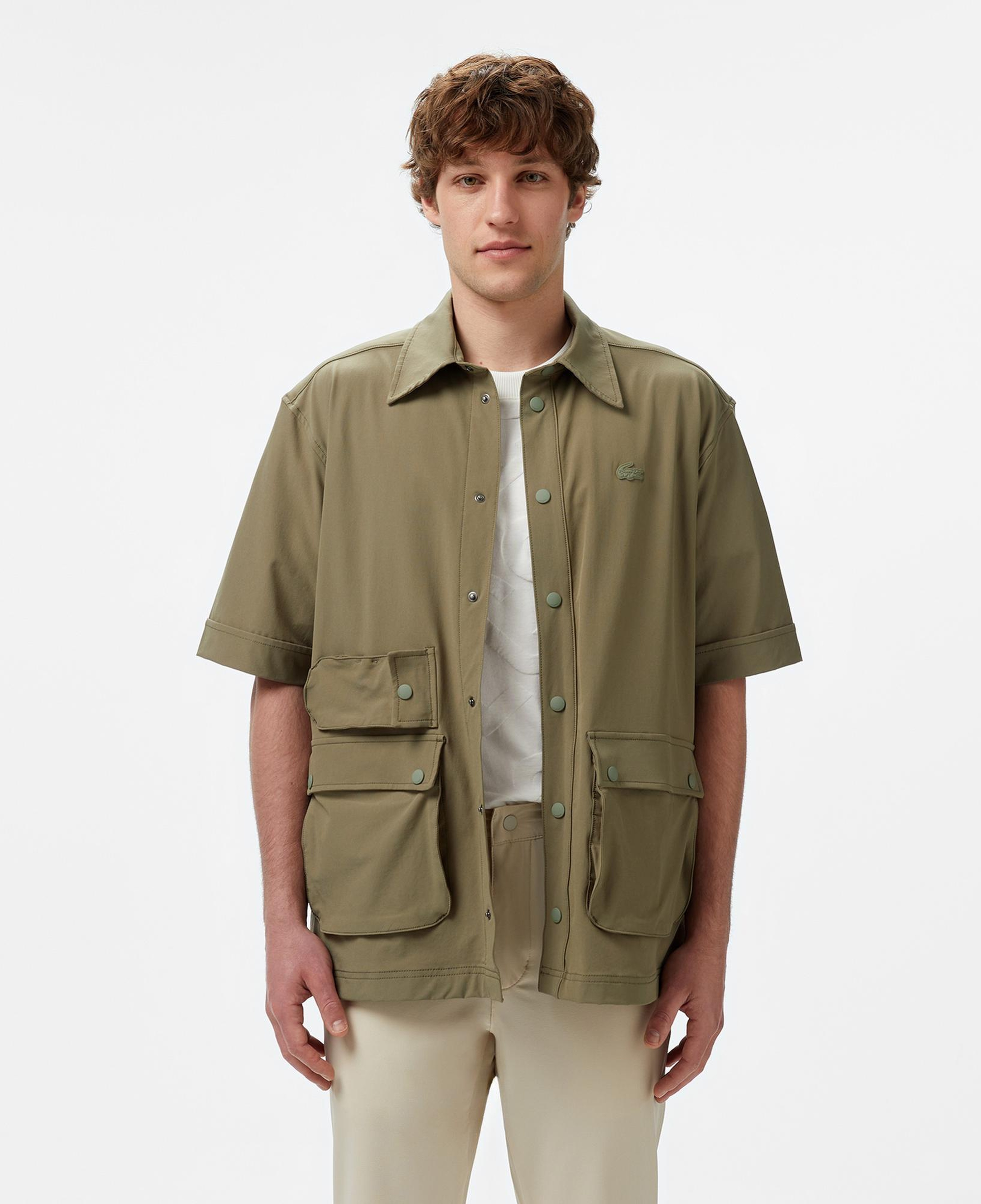 Lacoste Erkek Relaxed Fit Kısa Kollu Haki Gömlek