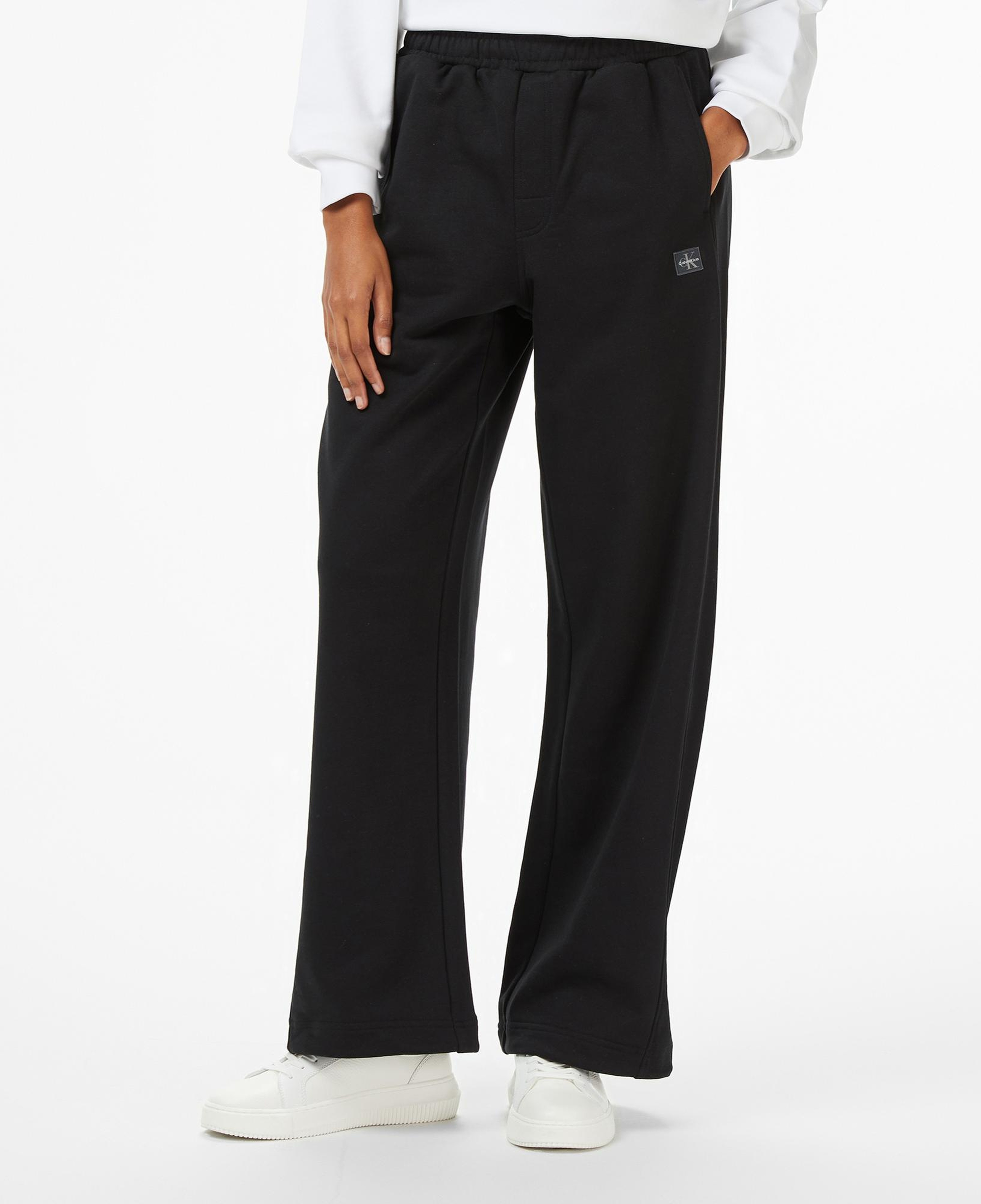 Calvin Klein French Terry Badge Logo Kadın Siyah Eşofman Altı