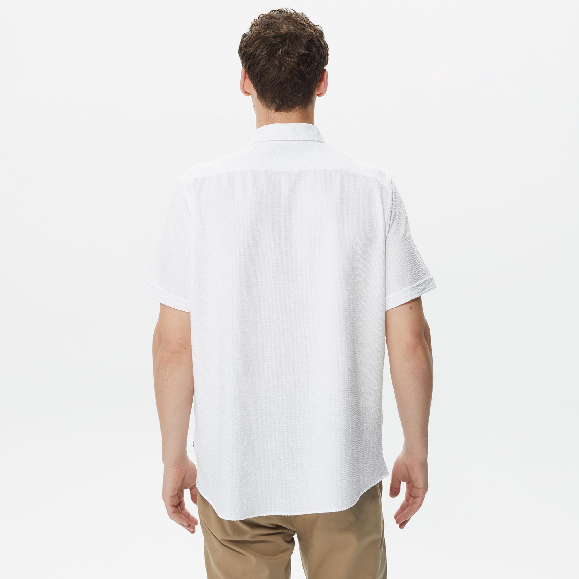 Nautica Erkek Beyaz Classic Fit Kısa Kollu Gömlek