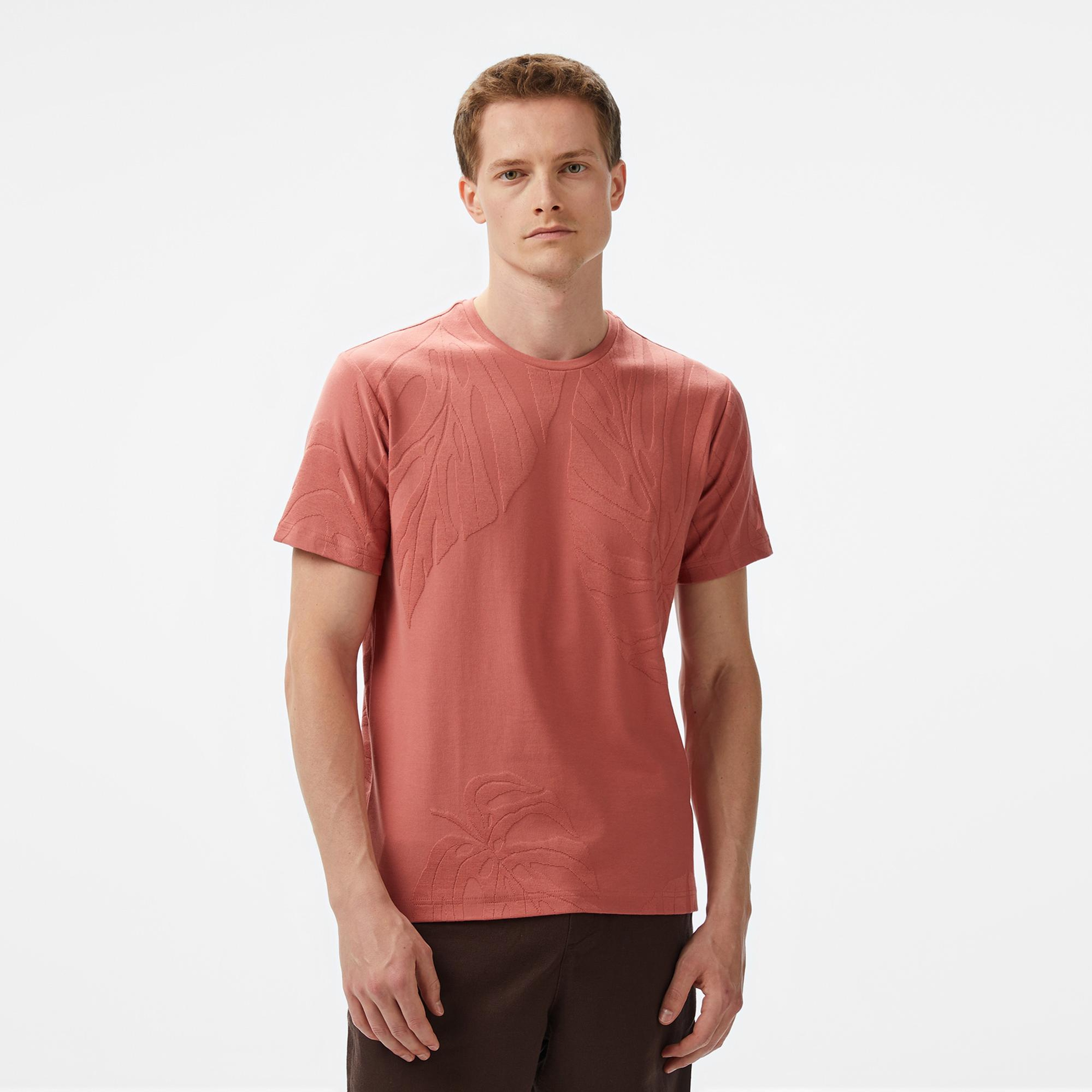Nautica Erkek Kahverengi Regular Fit DEsenli T-Shirt
