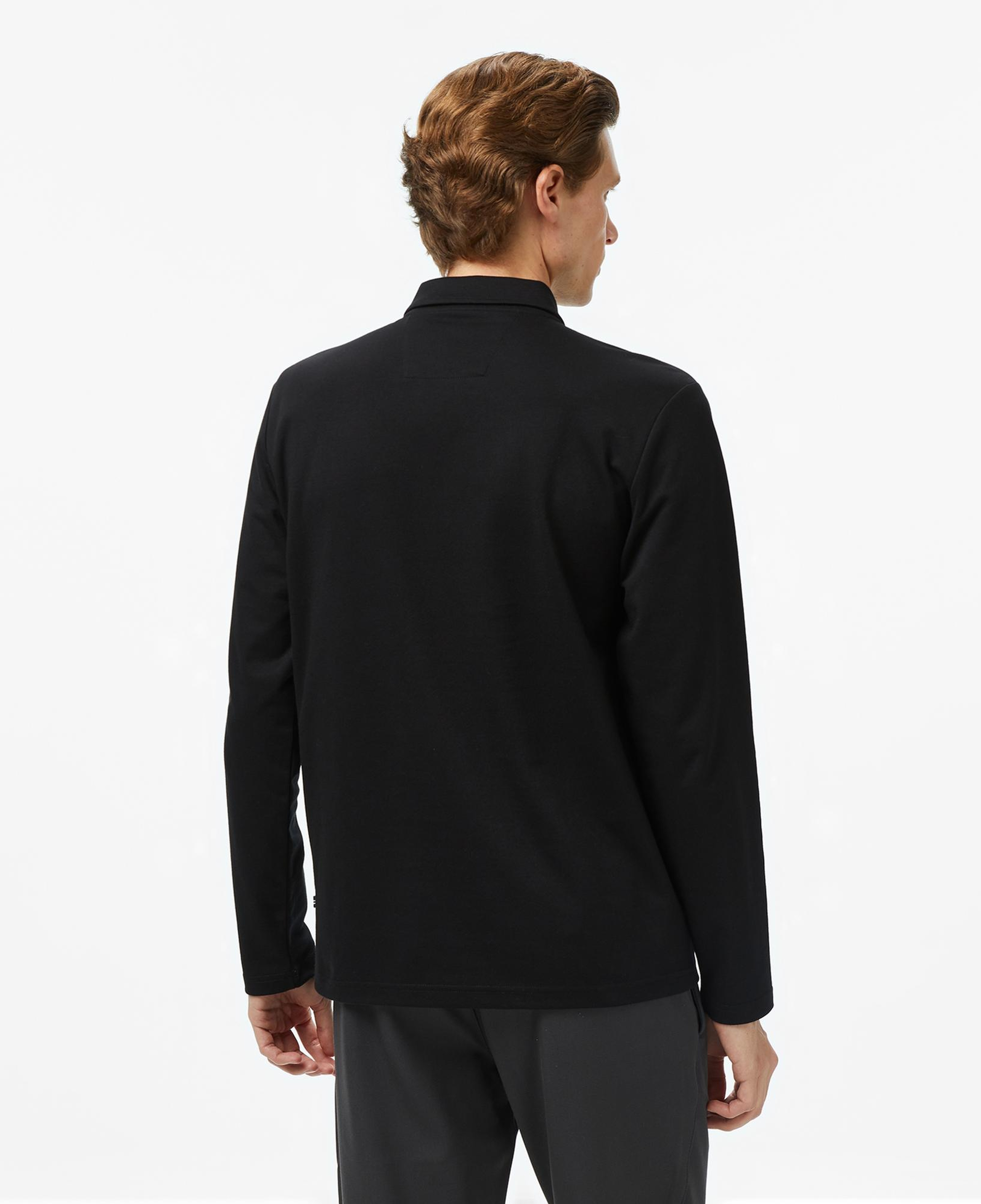 Nautica Erkek Siyah Classic Fit Uzun Kollu Polo Yaka T-Shirt