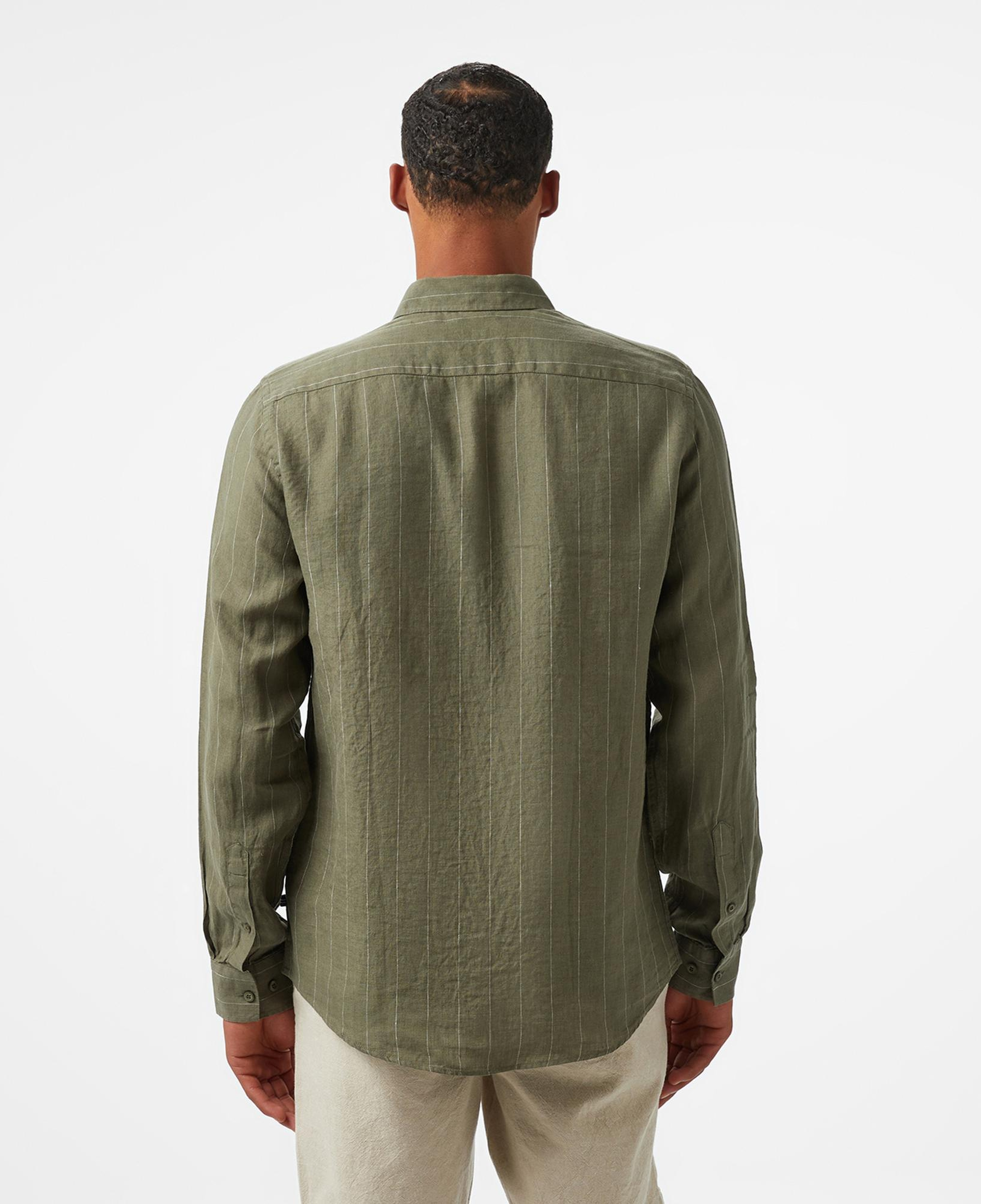 Nautica Erkek Yeşil Classic Fit Çizgili Gömlek