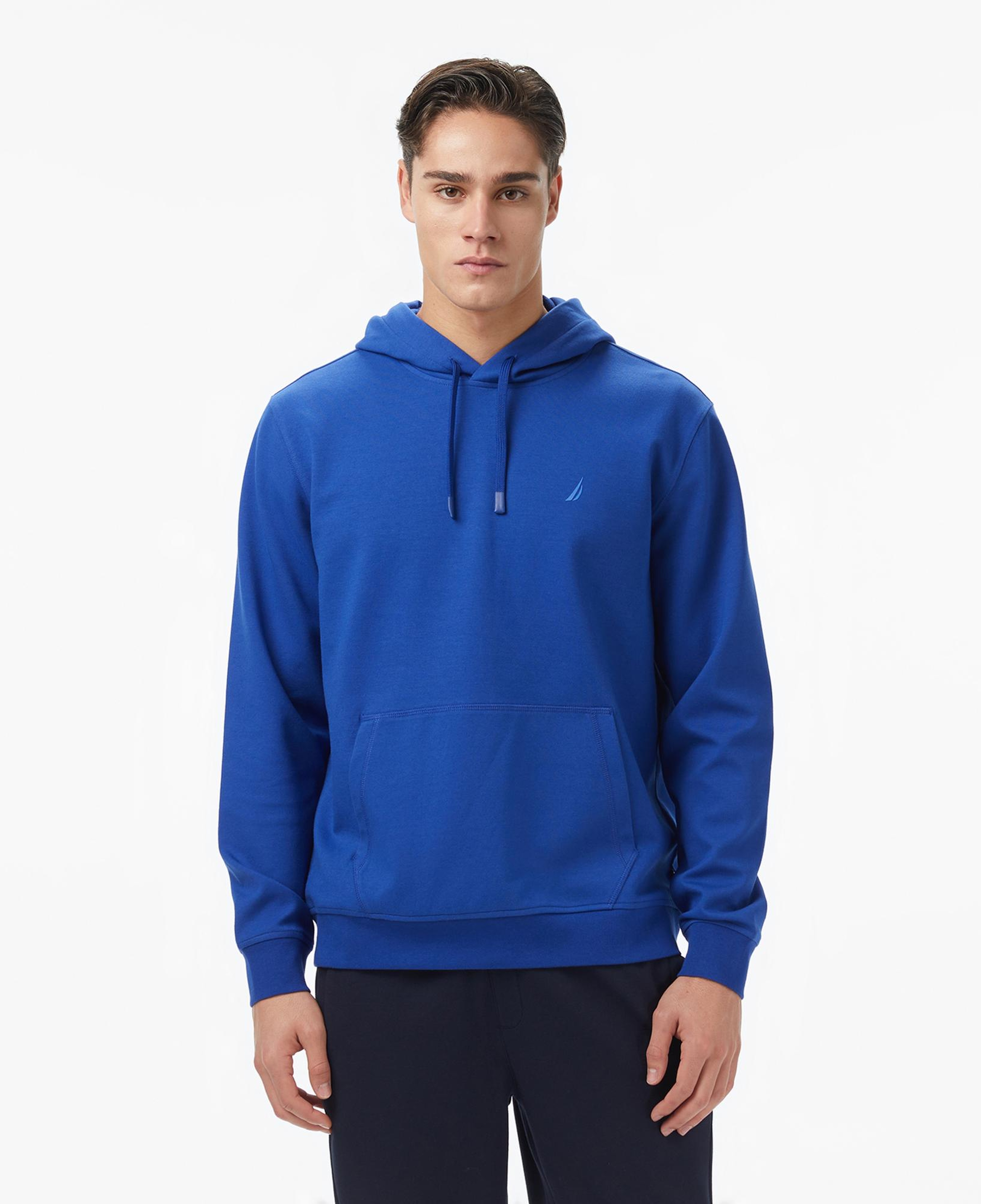 Nautica Erkek Mavi Classic Fit Kapüşonlu Sweatshirt
