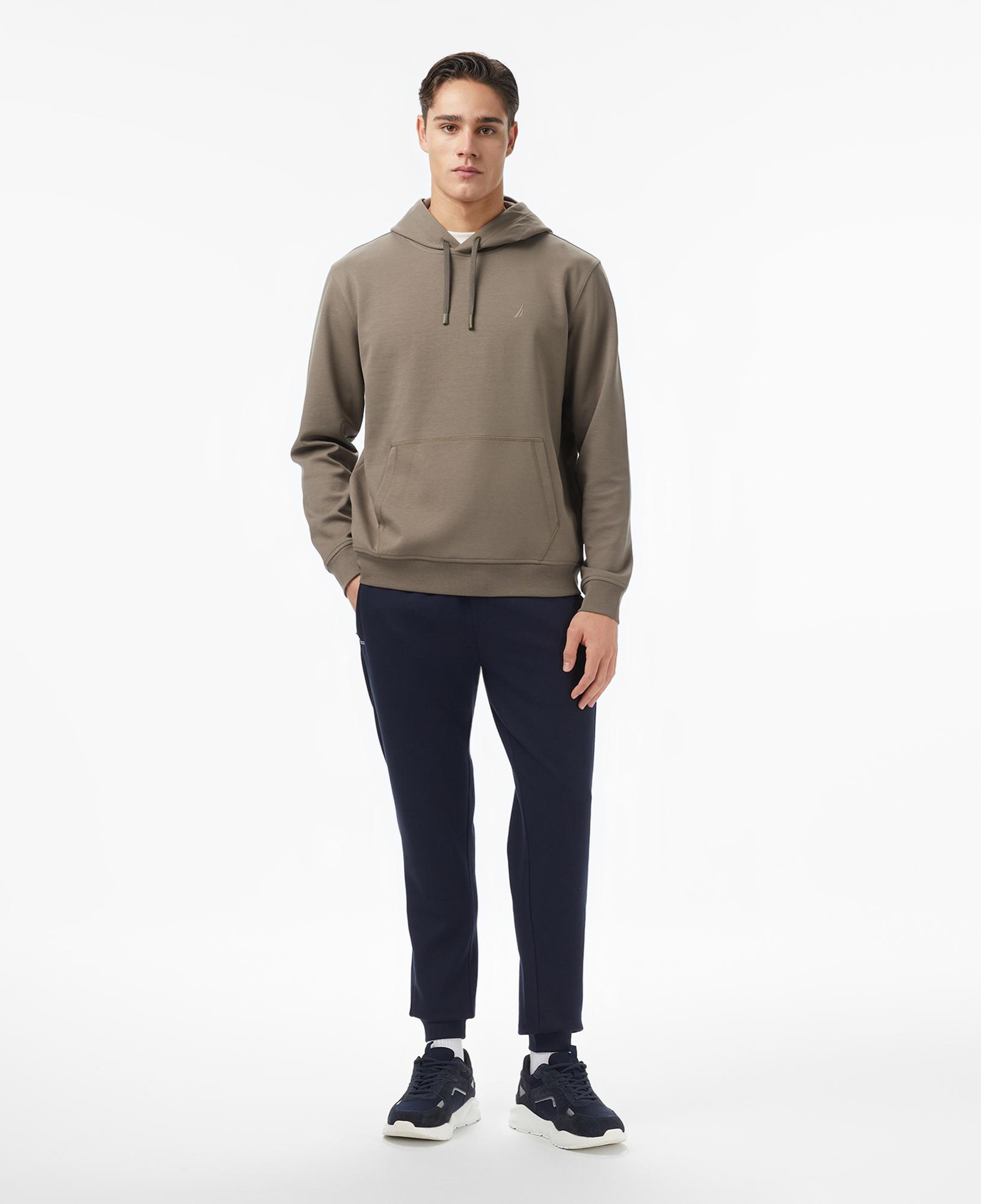 Nautica Erkek Kahverengi Classic Fit Kapüşonlu Sweatshirt