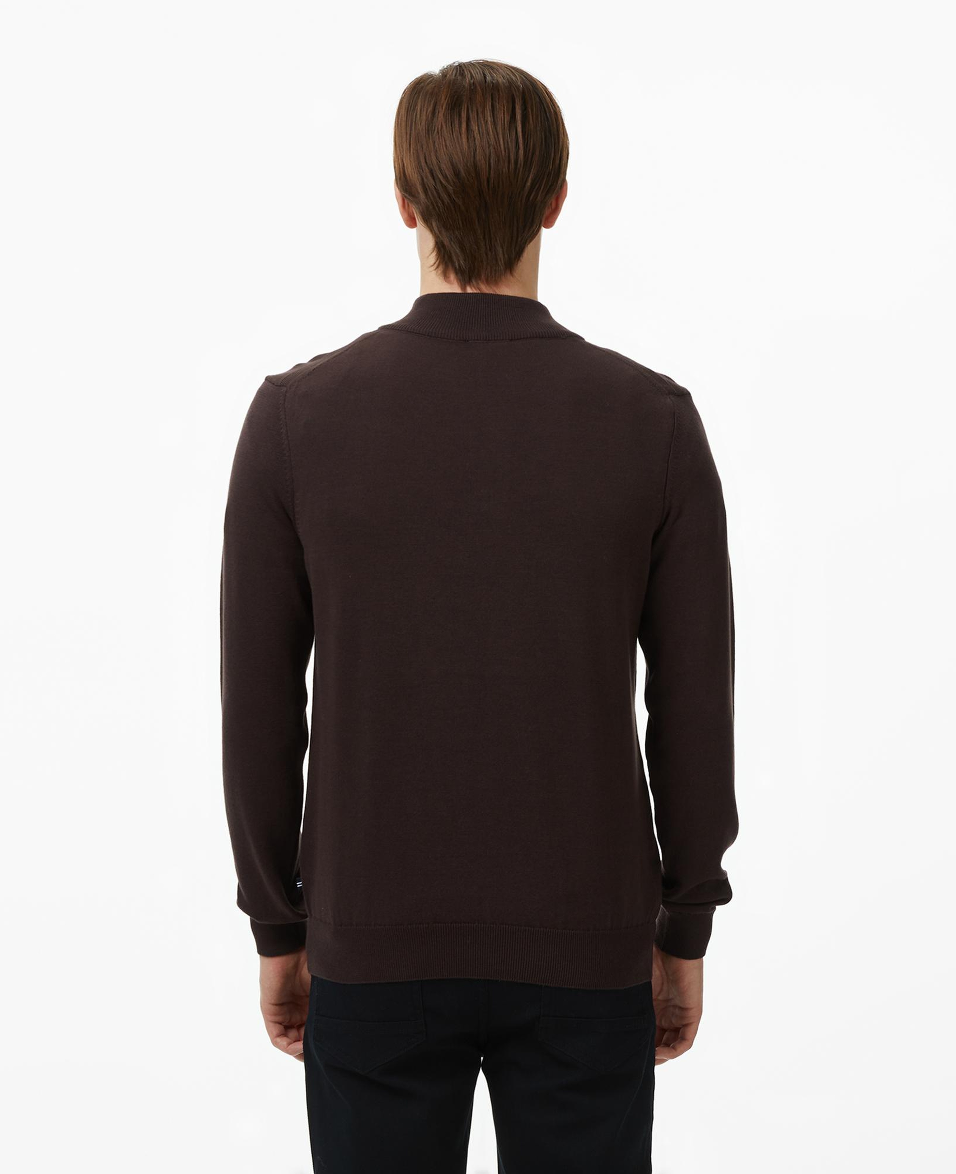 Nautica Erkek Kahverengi Classic Fit Kazak