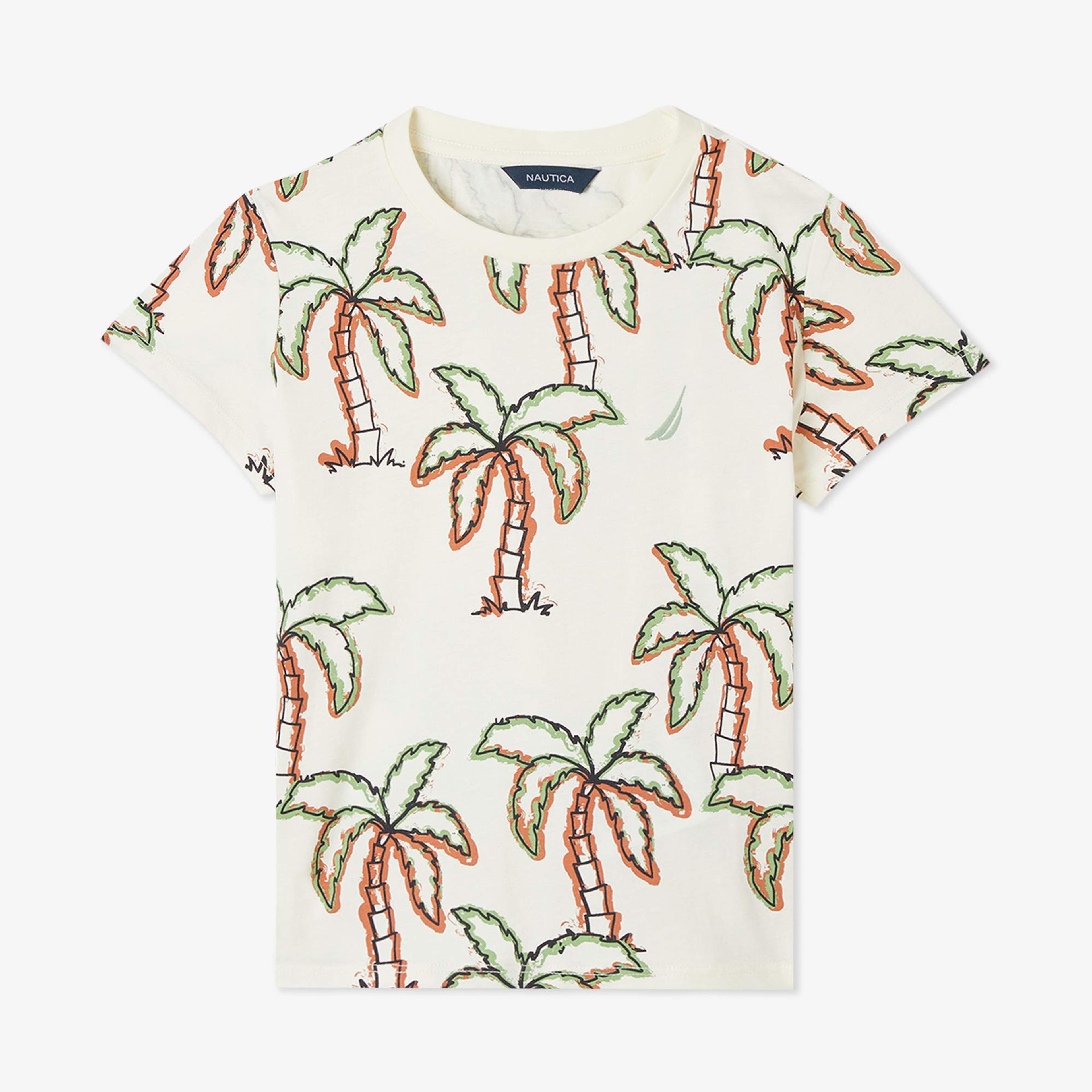 Nautica Erkek Çocuk Krem Rengi Regular Fit Baskılı T-Shirt