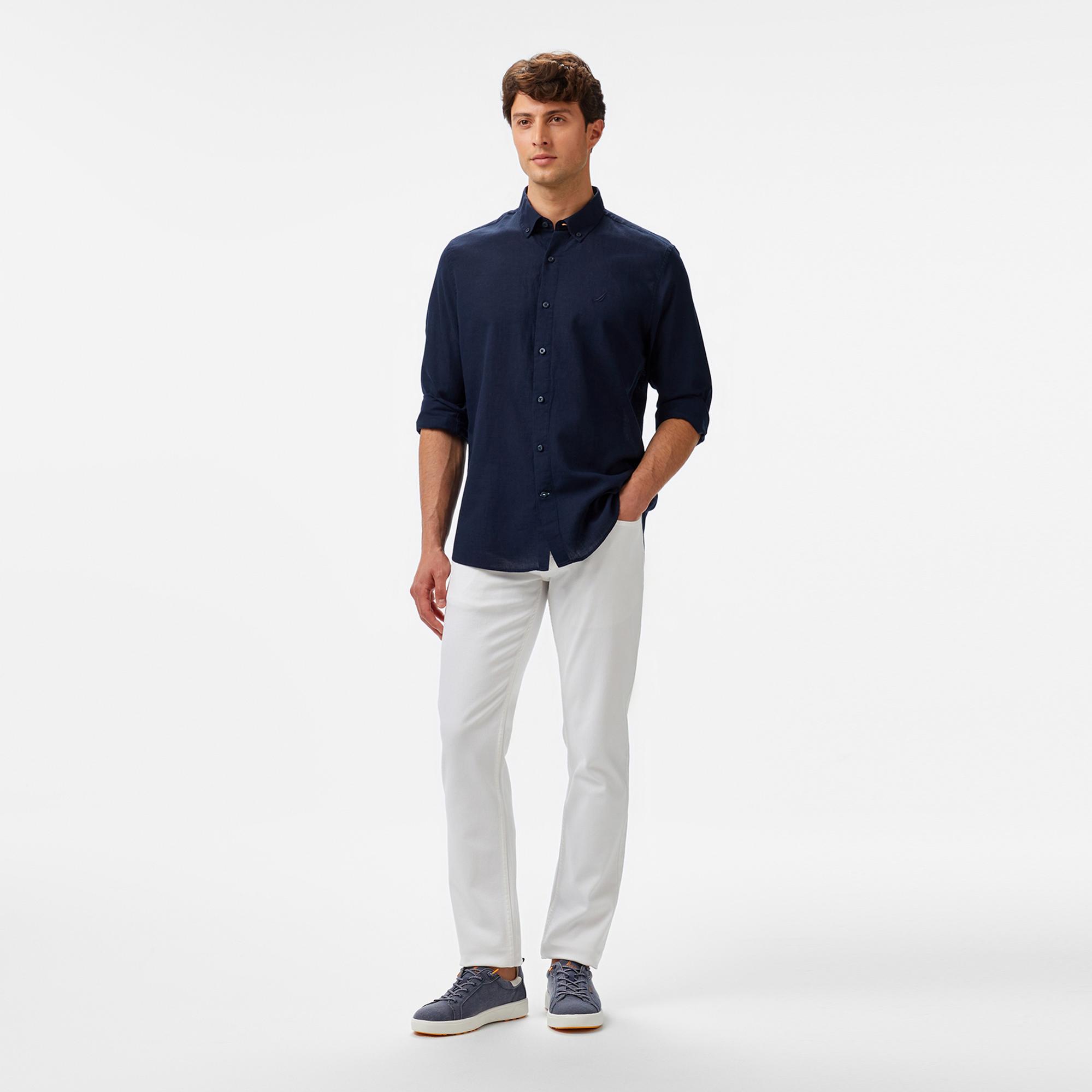 Nautica Erkek Lacivert Classic Fit Gömlek