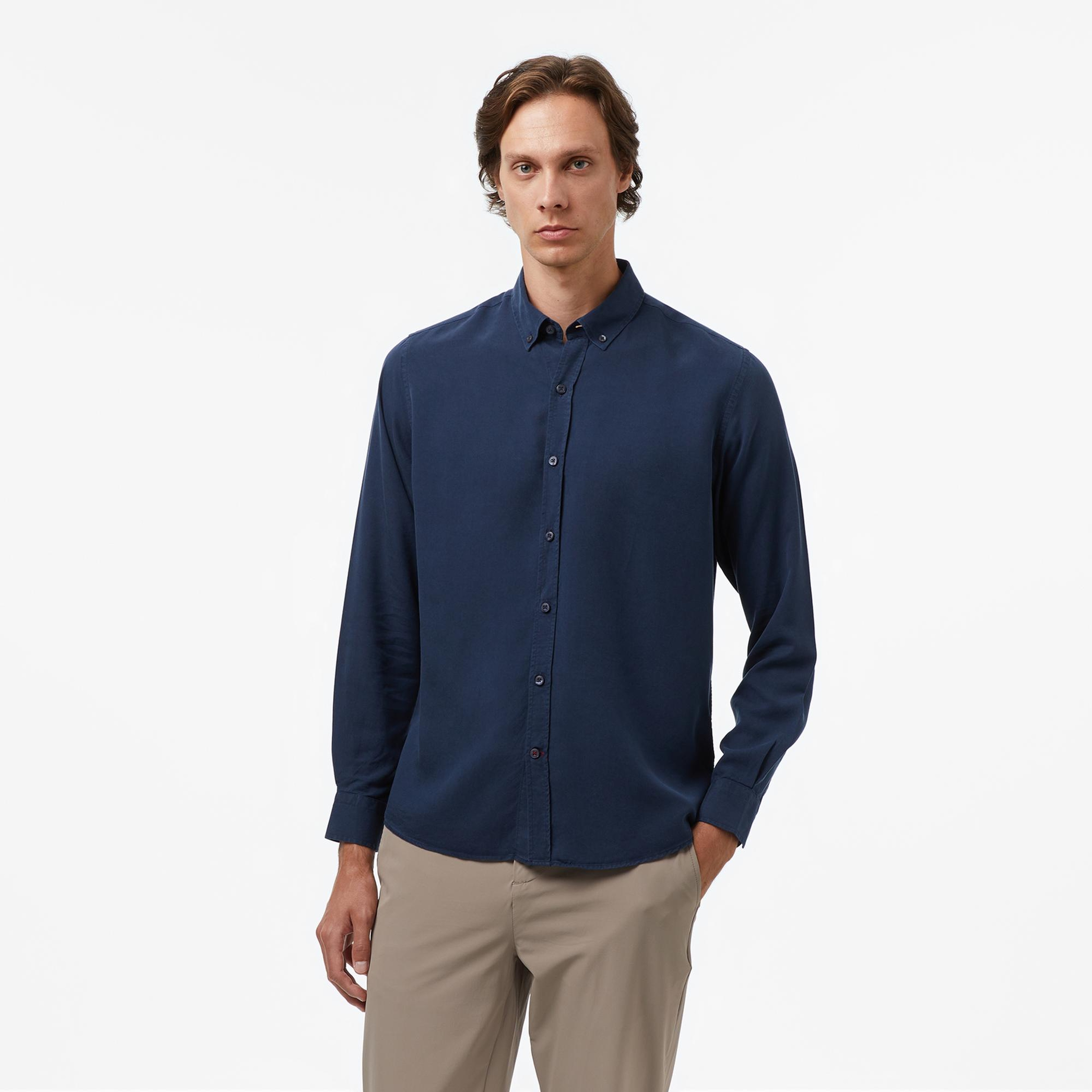 Nautica Erkek Lacivert Classic Fit Gömlek