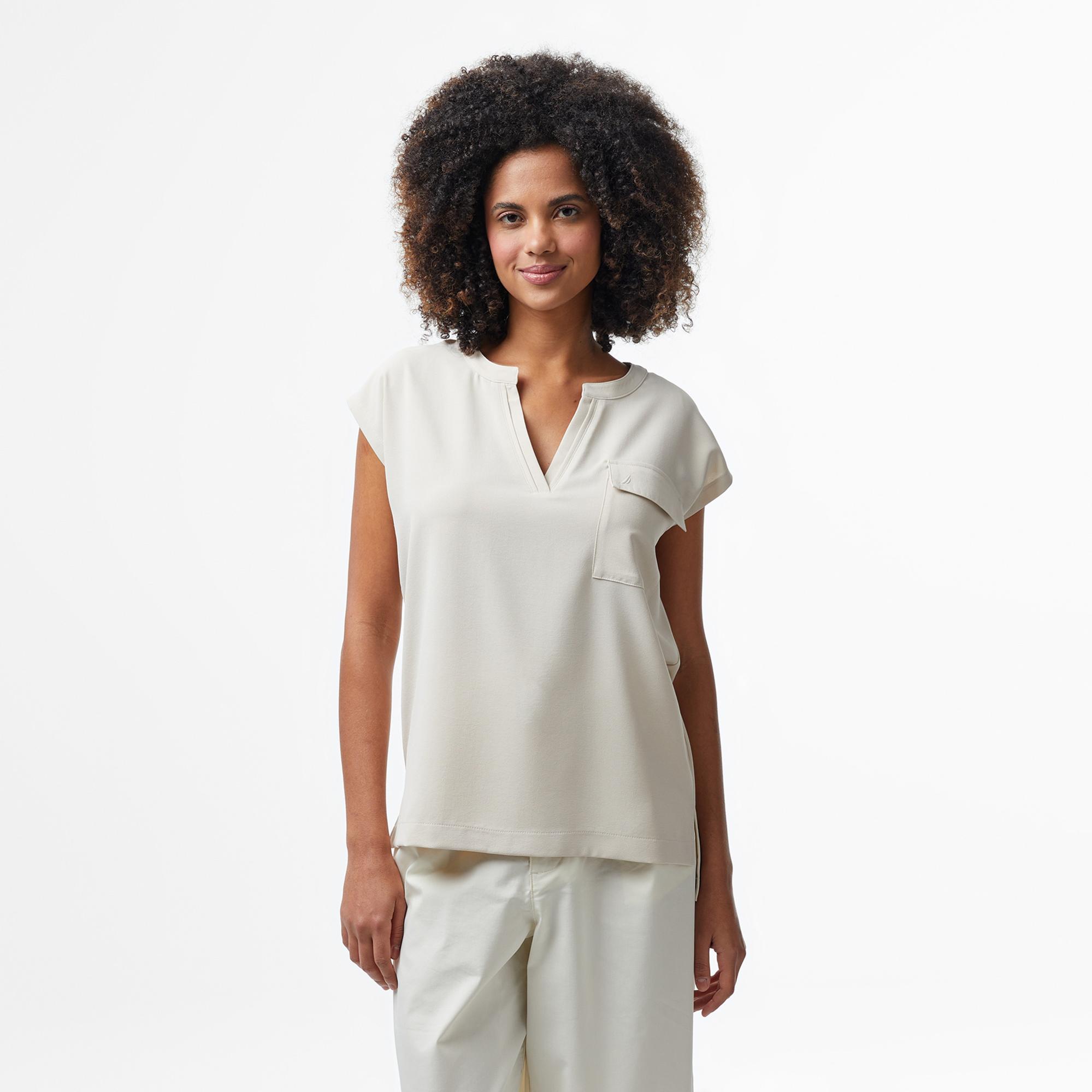 Nautica Kadın Bej Relaxed Fit Gömlek