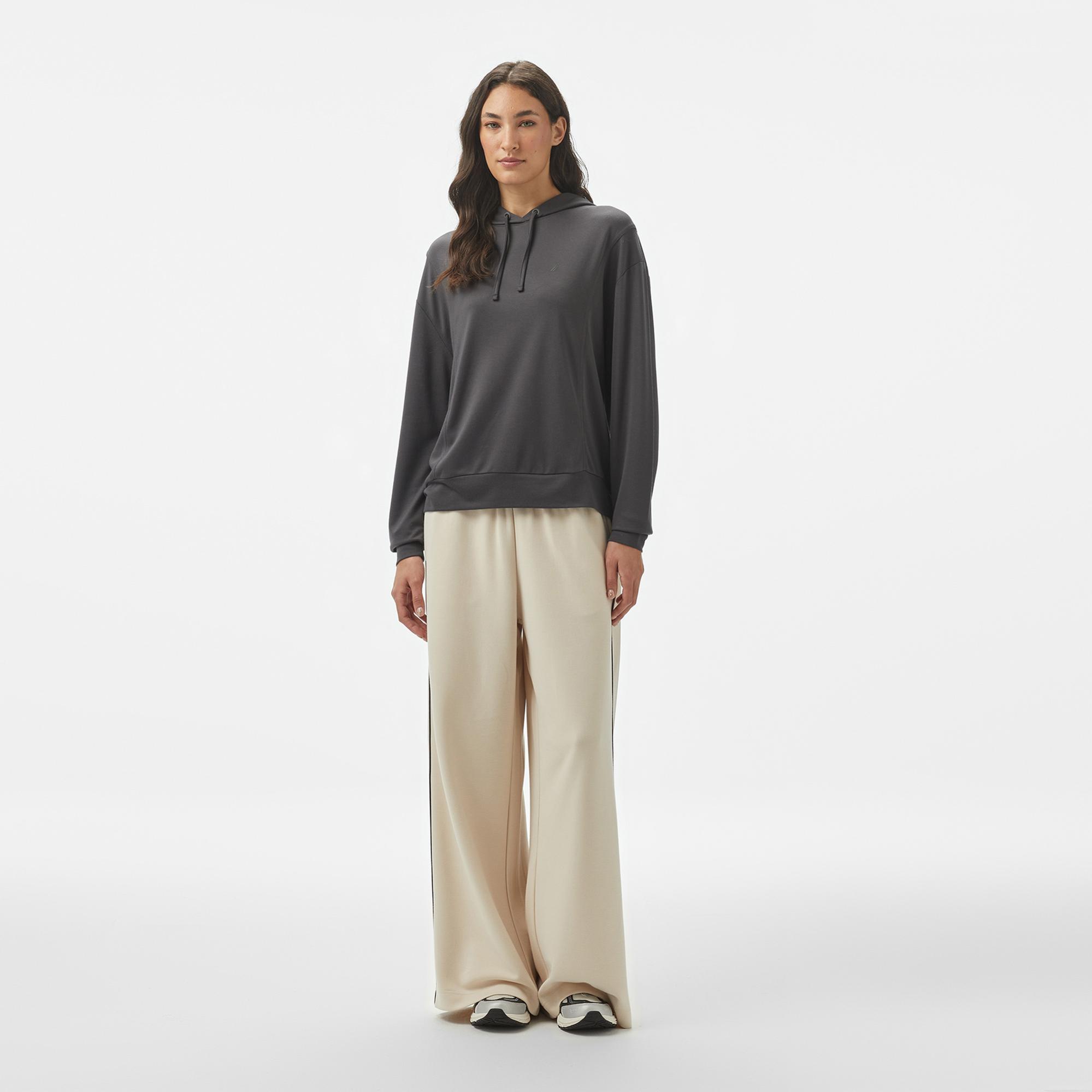 Nautica Kadın Gri Regular Fit Kapüşonlu Sweatshirt