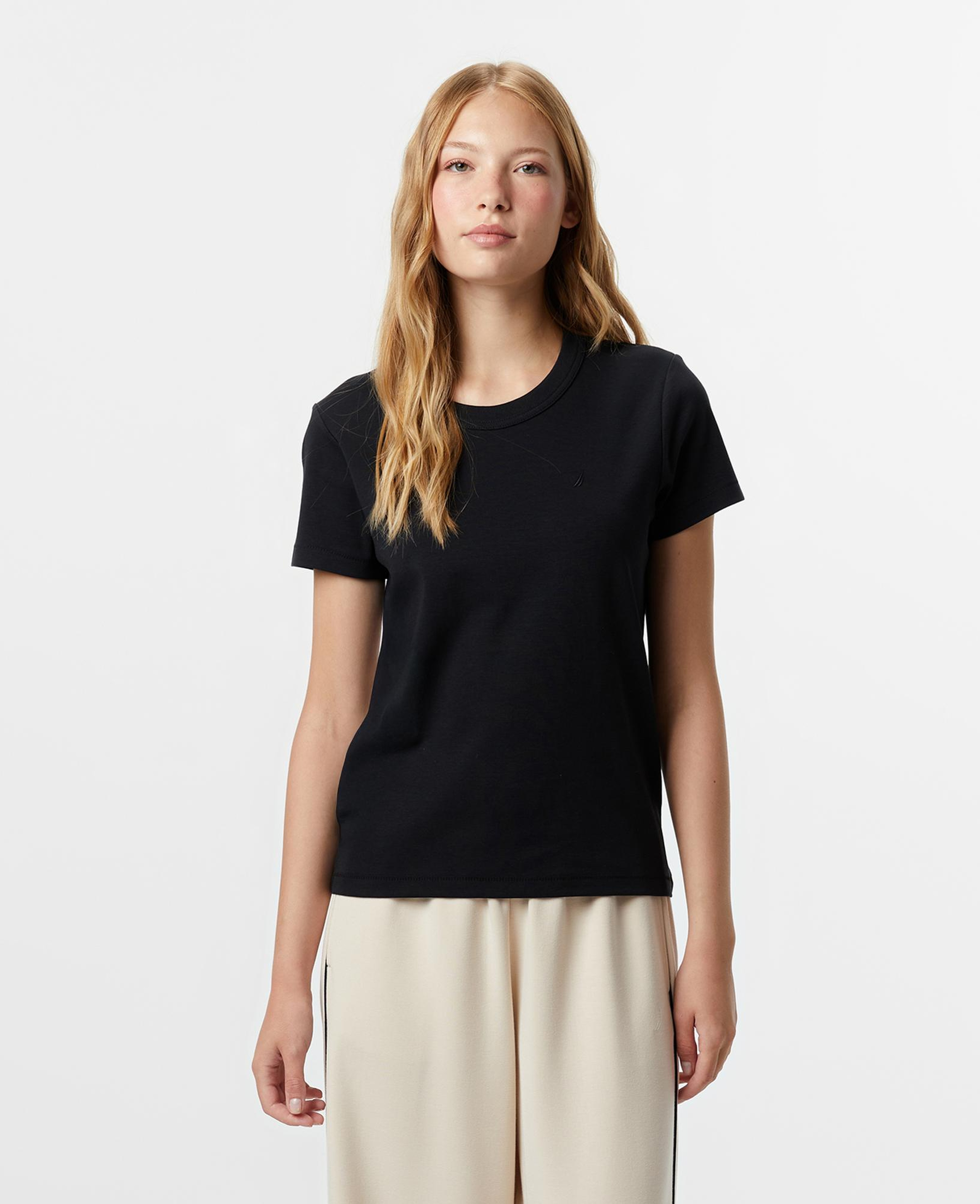 Nautica Kadın Siyah Classic Fit T-Shirt