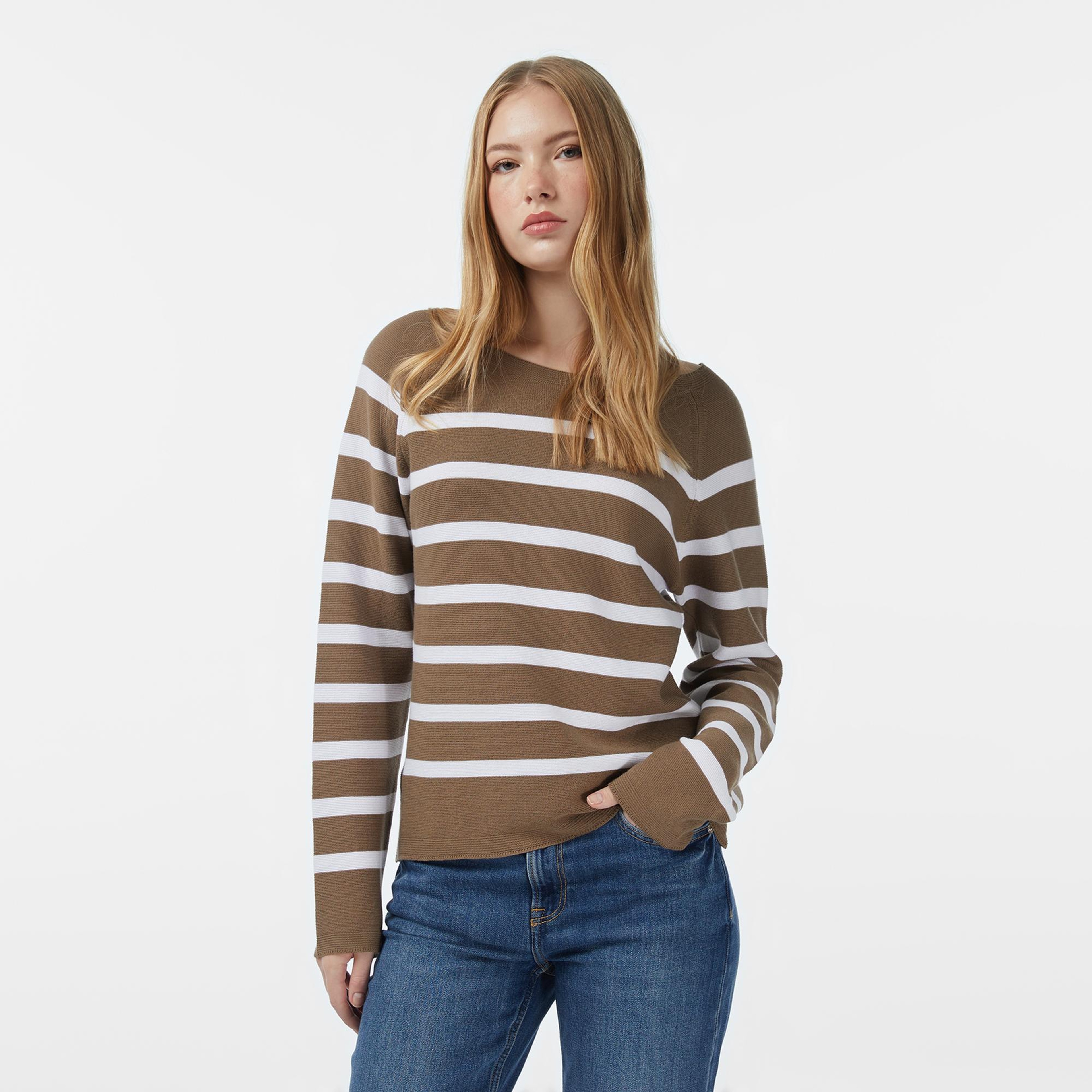 Nautica Kadın Kahverengi Regular Fit Kazak