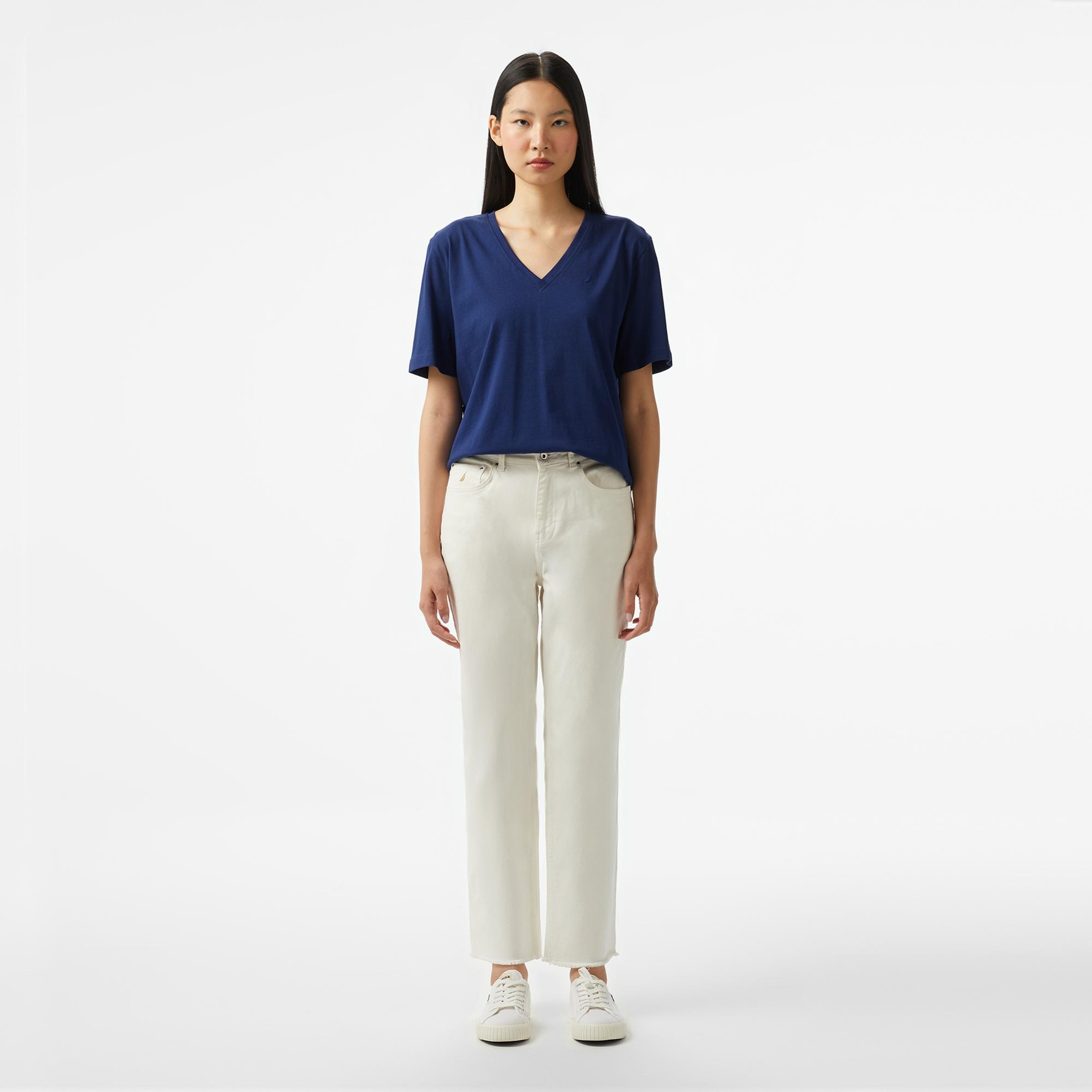 Nautica Kadın Lacivert Regular Fit T-Shirt