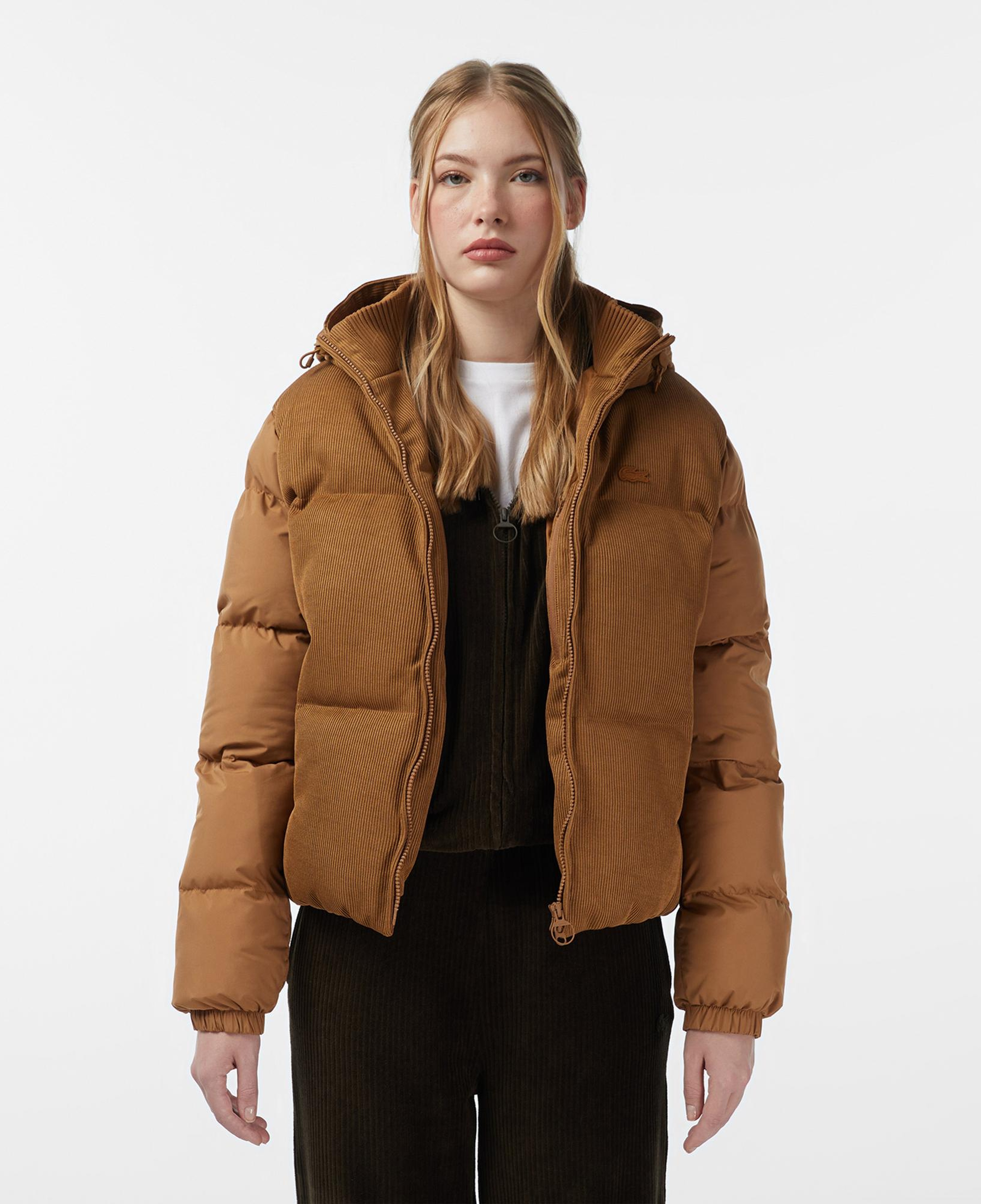 Lacoste Kadın Kapüşonlu Açık Kahverengi Mont