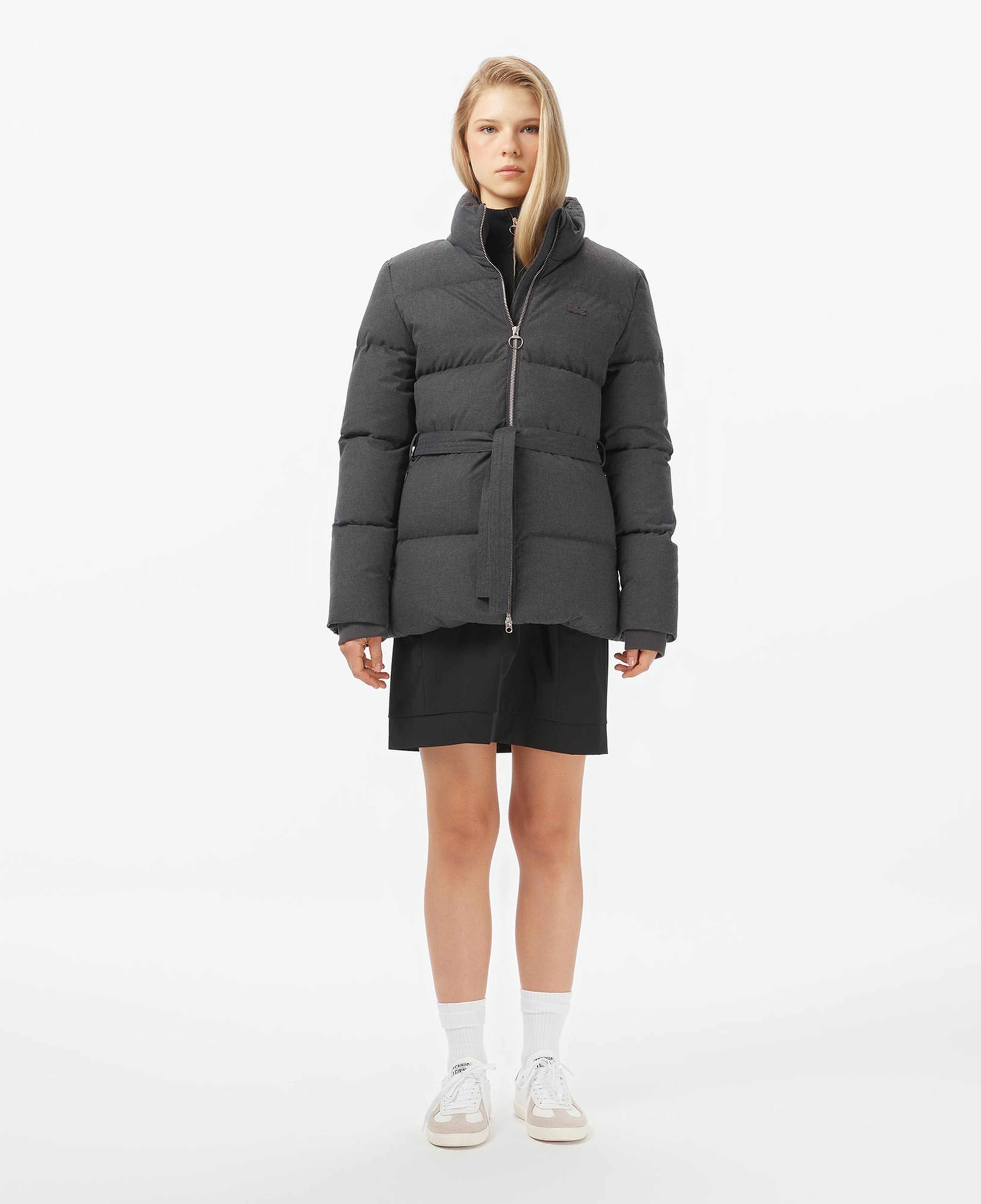 Lacoste Kadın Dik Yaka Koyu Gri Mont