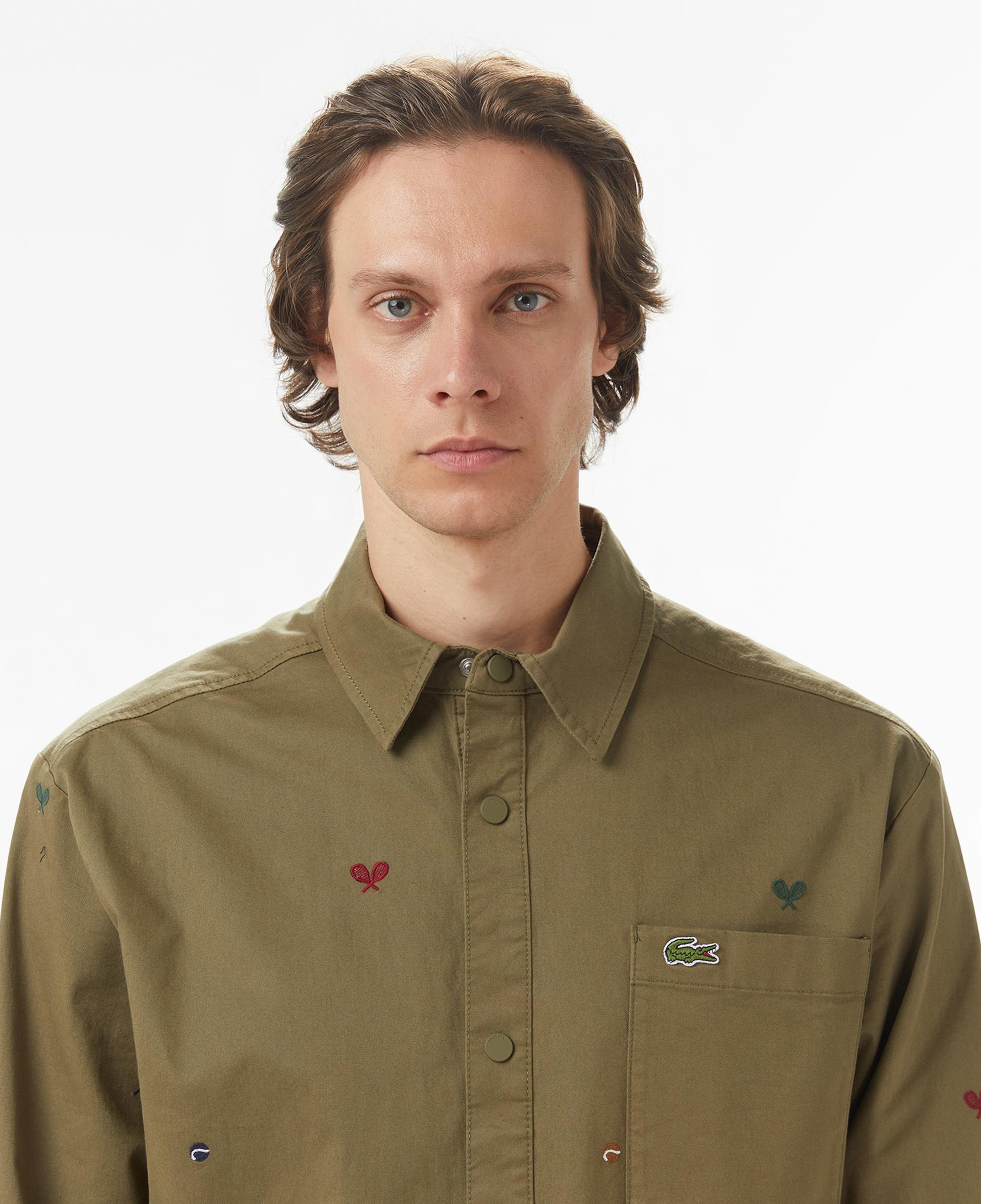 Lacoste Erkek Regular Fit Desenli Haki Gömlek