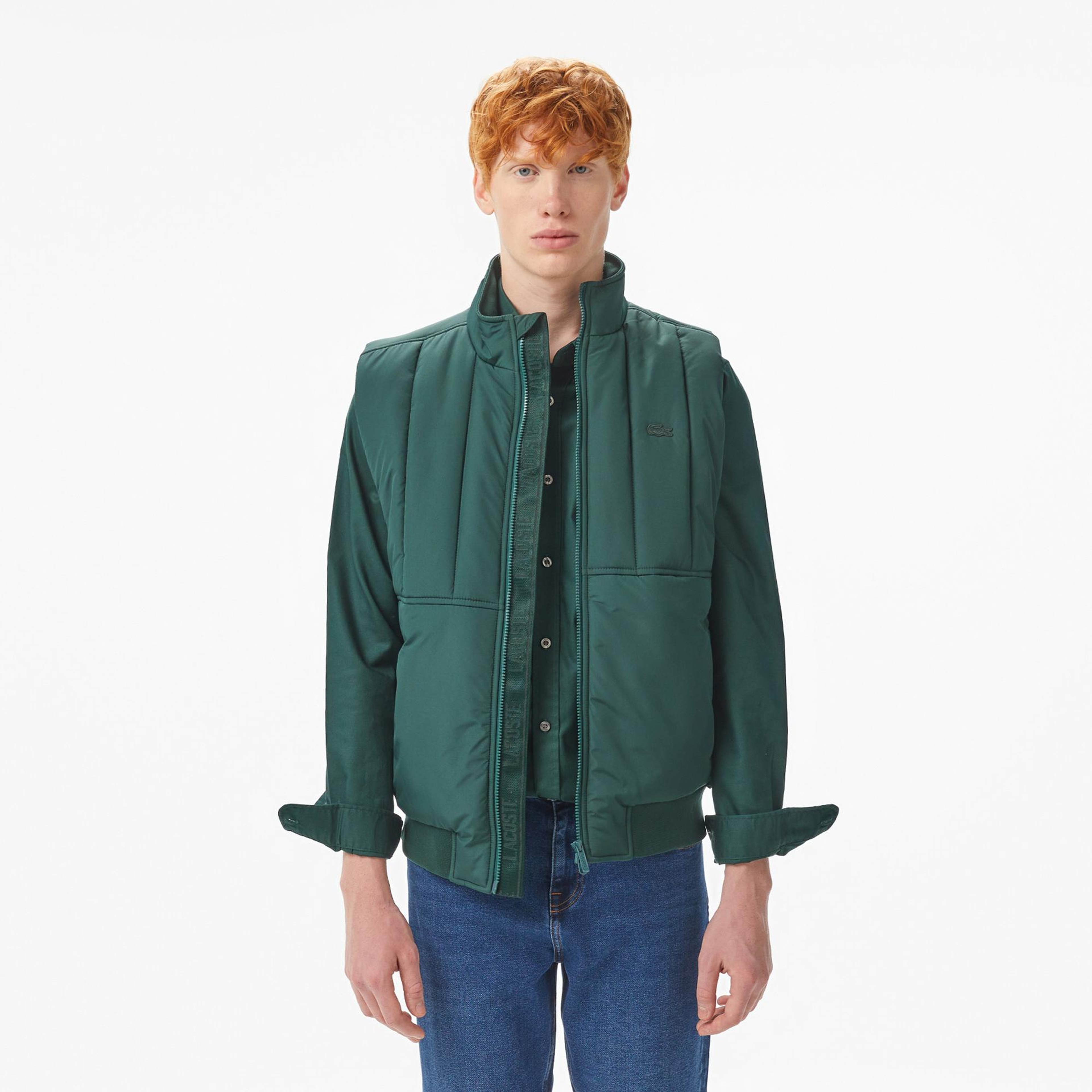 Lacoste Erkek Dik Yaka Koyu Yeşil Yelek